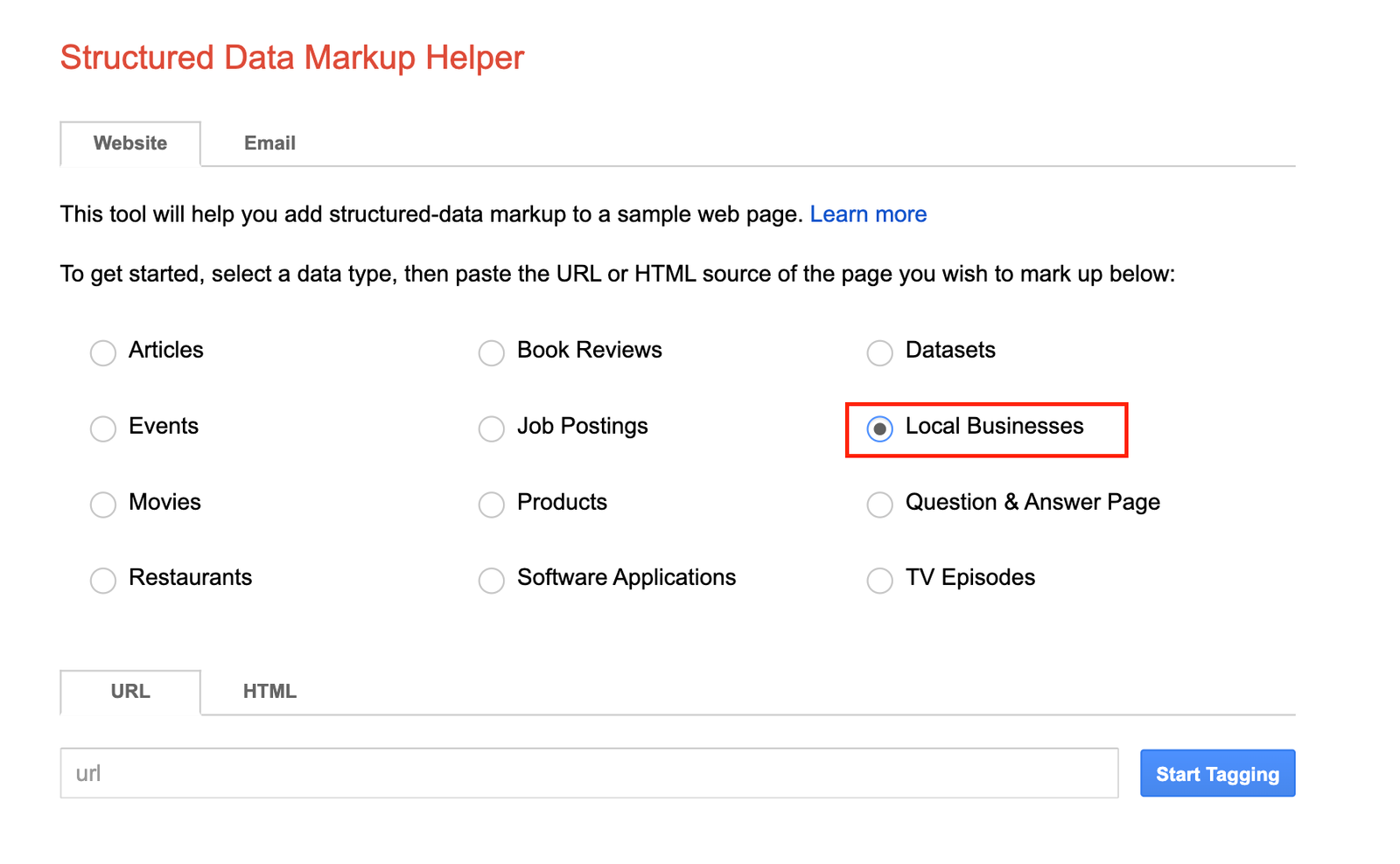 GoogleStructured Data Markup Helper for SEO for auto recyclers