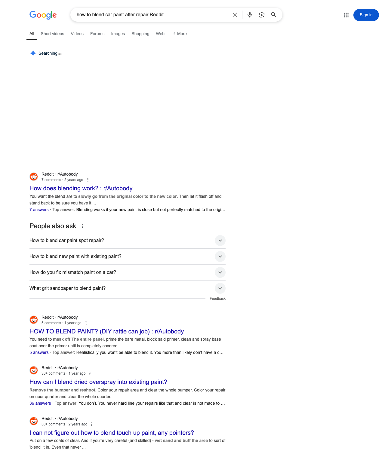 One of the best ways to do keyword research while optimizing SEO for body shops is to go to Reddit and type in questions that people interested in auto body repair services is looking for.