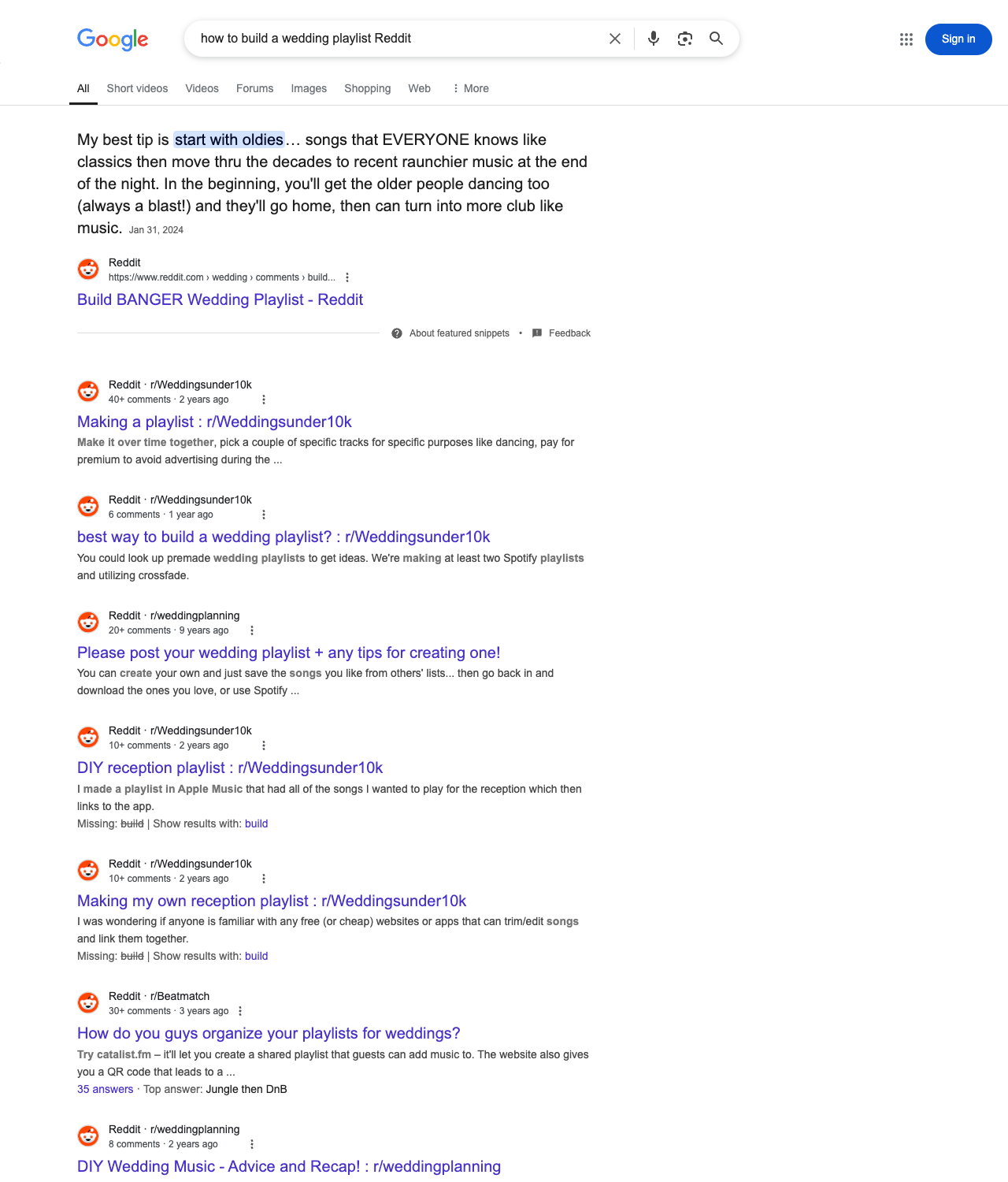 One of the best ways to do keyword research while optimizing SEO for DJs is to go to Reddit and type in questions that people interested in dj services is looking for.