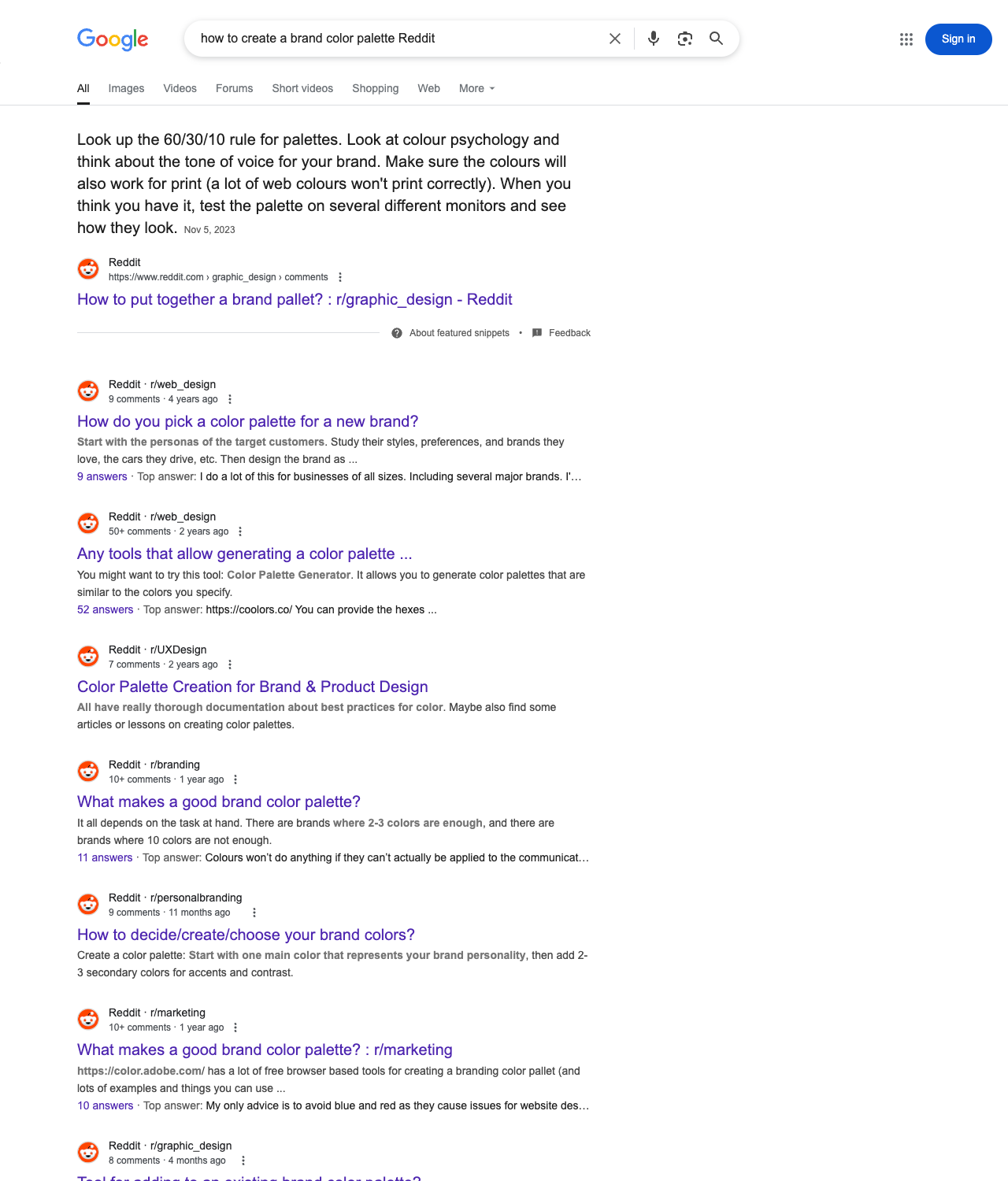 One of the best ways to do keyword research while optimizing SEO for graphic designers is to go to Reddit and type in questions that people interested in graphic design services is looking for.
