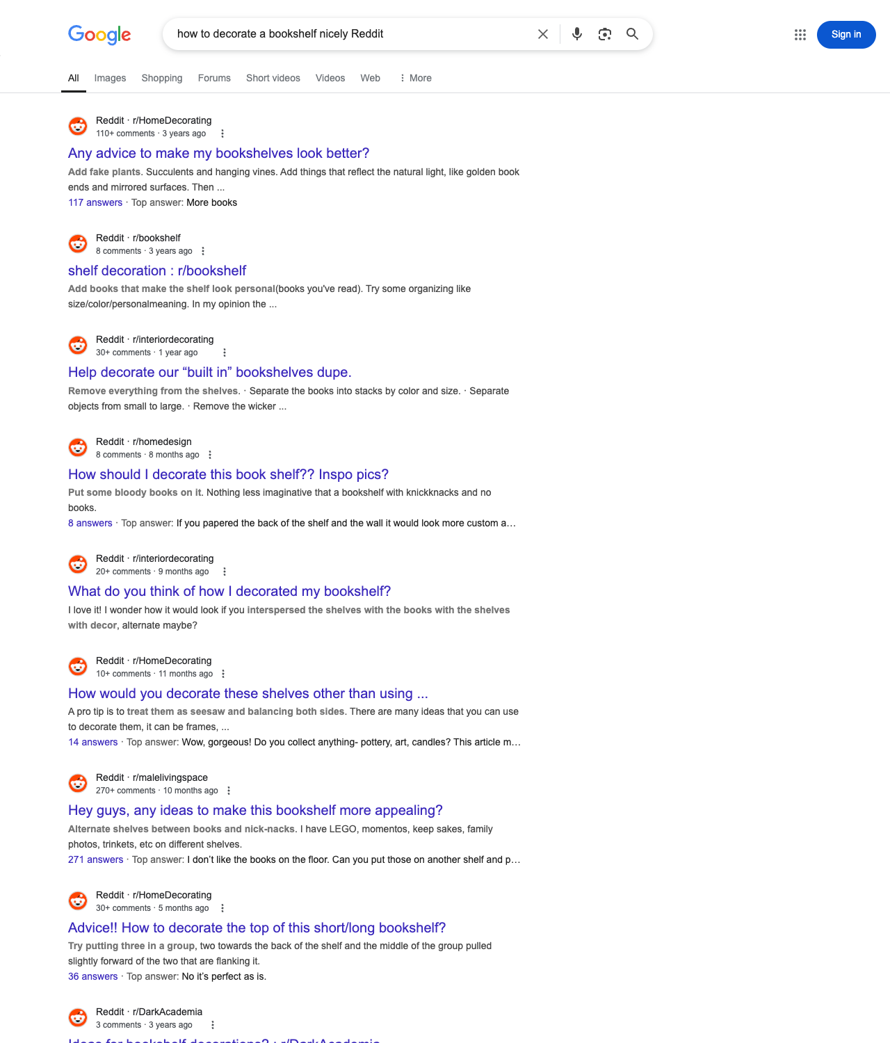 One of the best ways to do keyword research while optimizing SEO for home decor stores is to go to Reddit and type in questions that people interested in home decor services is looking for.