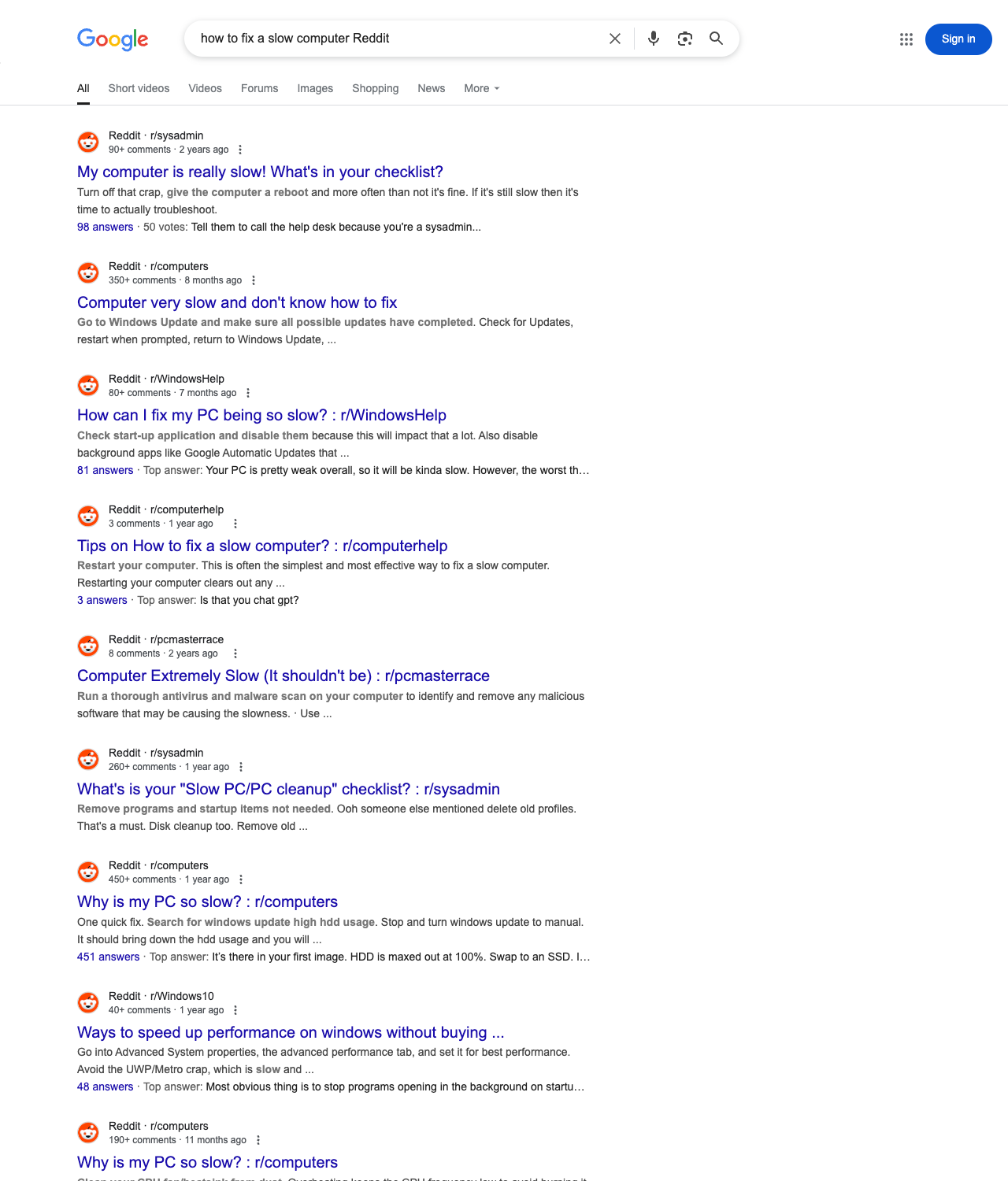 One of the best ways to do keyword research while optimizing SEO for computer repair is to go to Reddit and type in questions that people interested in computer repair services is looking for.