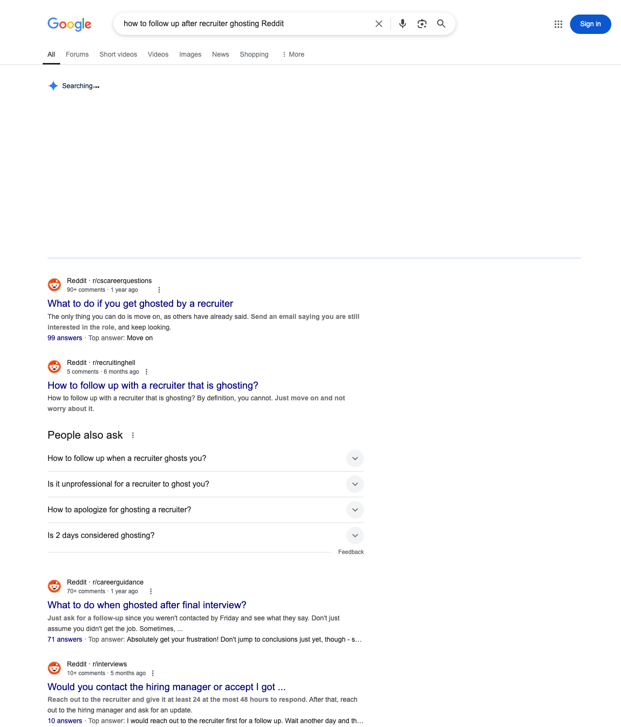 One of the best ways to do keyword research while optimizing SEO for recruiting firms is to go to Reddit and type in questions that people interested in recruiting services is looking for.