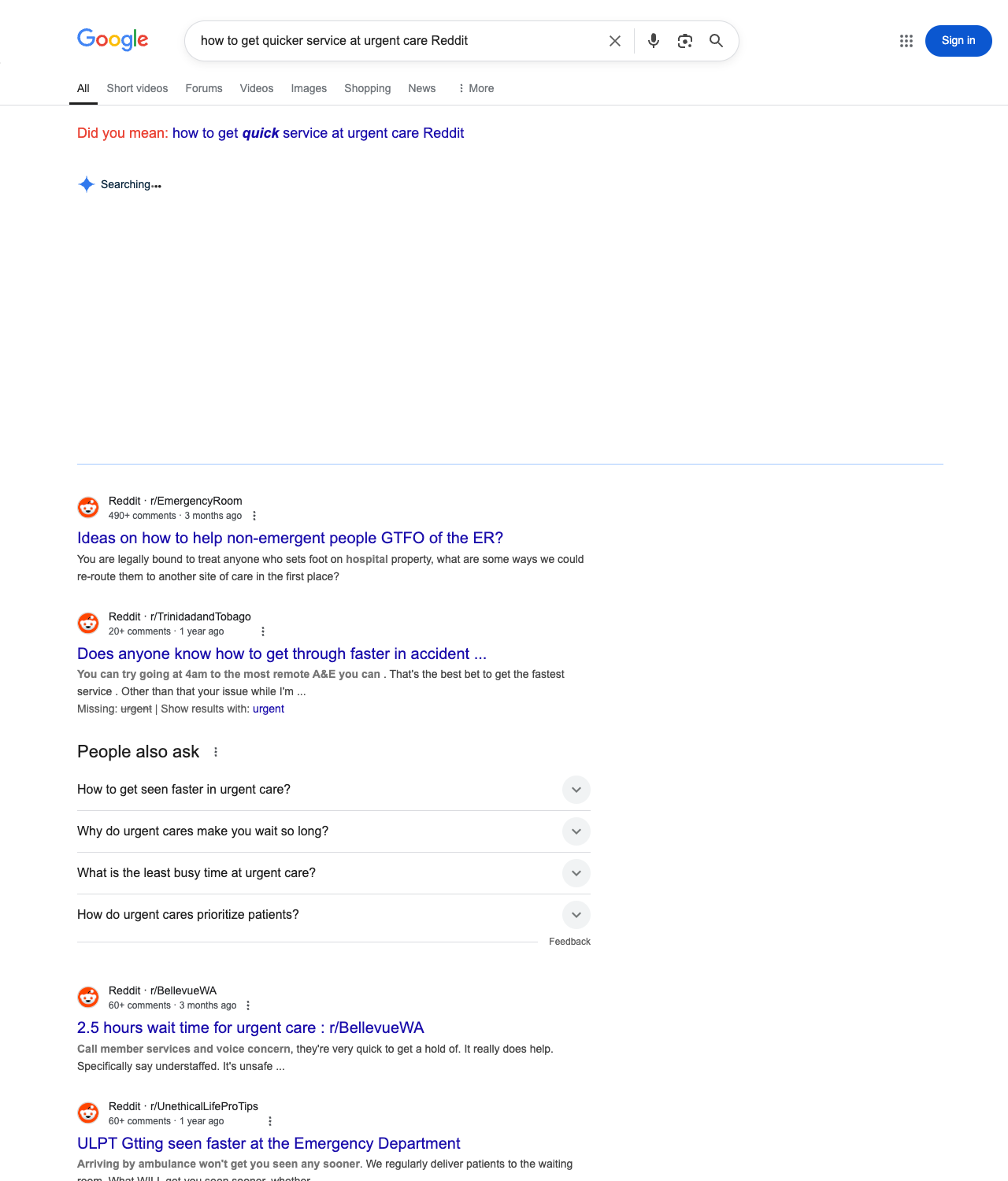 One of the best ways to do keyword research while optimizing SEO for urgent care clinics is to go to Reddit and type in questions that people interested in urgent care services is looking for.