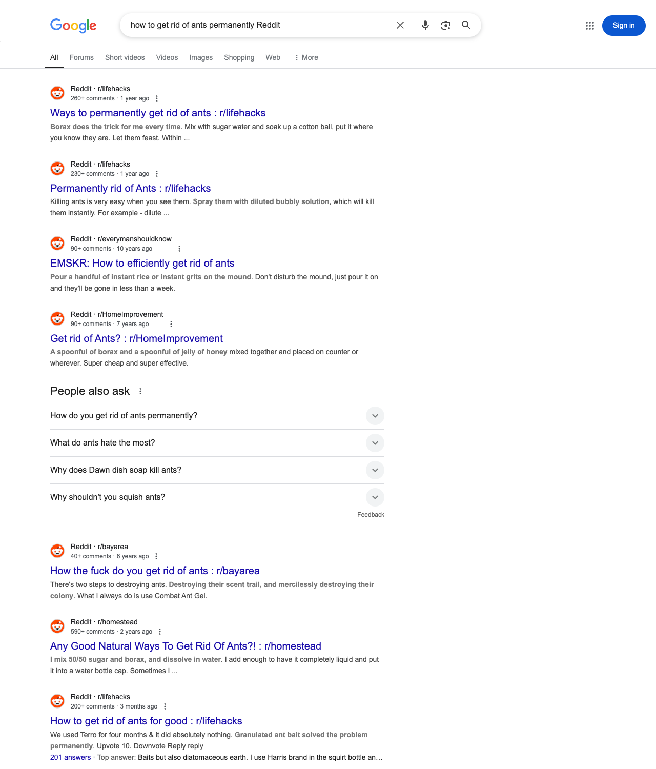 One of the best ways to do keyword research while optimizing SEO for pest control companies is to go to Reddit and type in questions that people interested in pest control services is looking for.