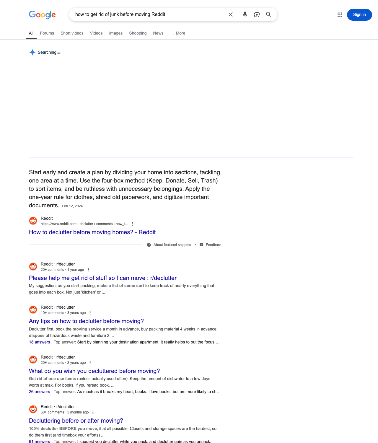 One of the best ways to do keyword research while optimizing SEO for junk removal companies is to go to Reddit and type in questions that people interested in junk removal services is looking for.