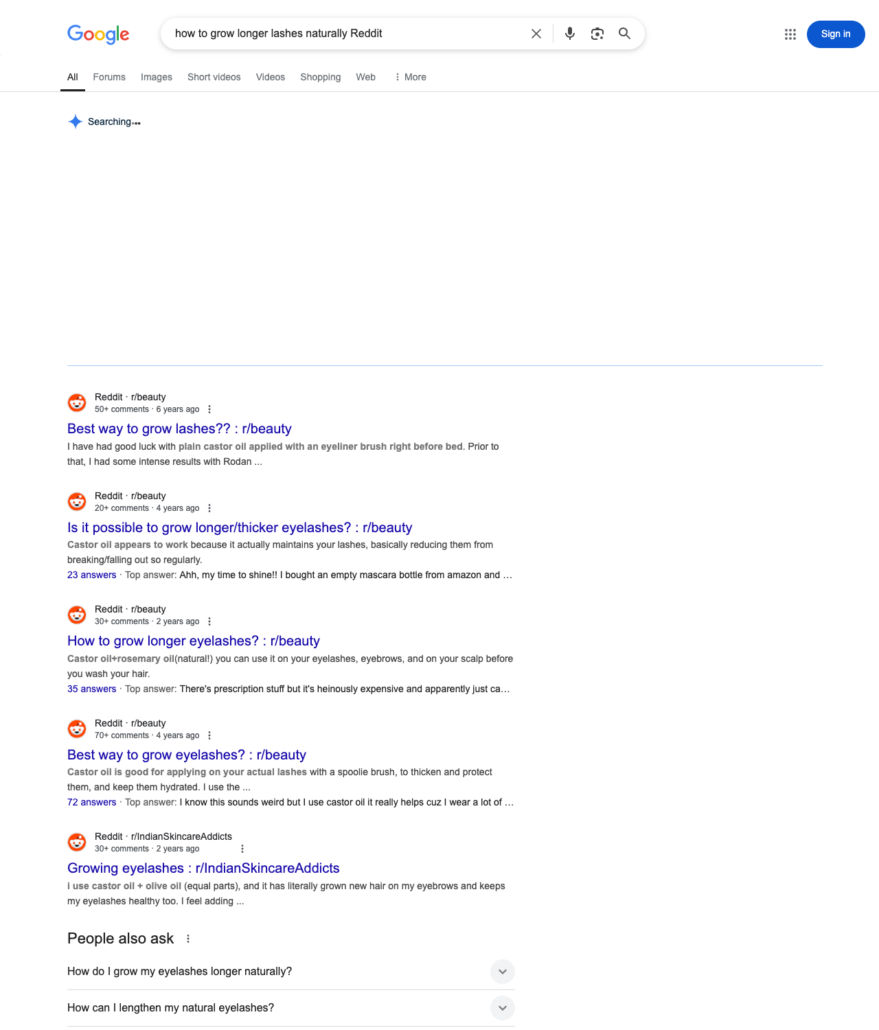 One of the best ways to do keyword research while optimizing SEO for lash artists is to go to Reddit and type in questions that people interested in eyelash extension services is looking for.