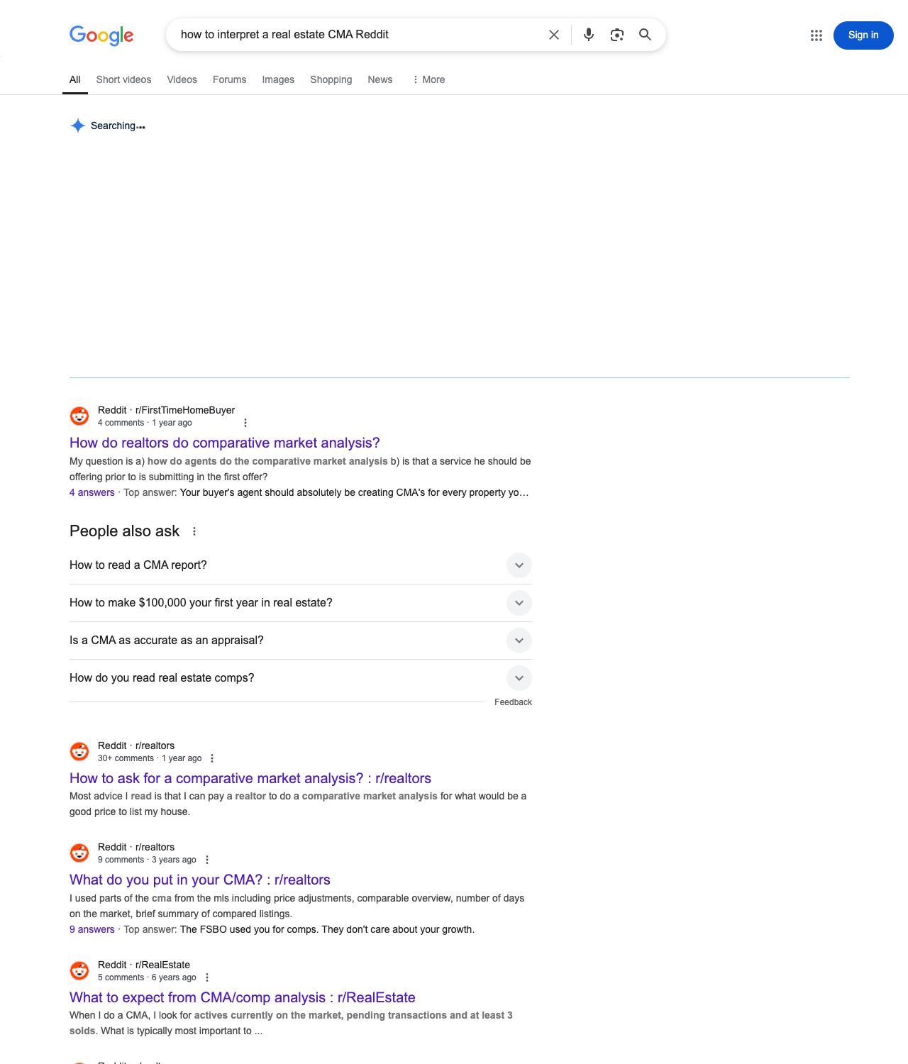 One of the best ways to do keyword research while optimizing SEO for real estate brokers is to go to Reddit and type in questions that people interested in real estate brokerage services is looking for.