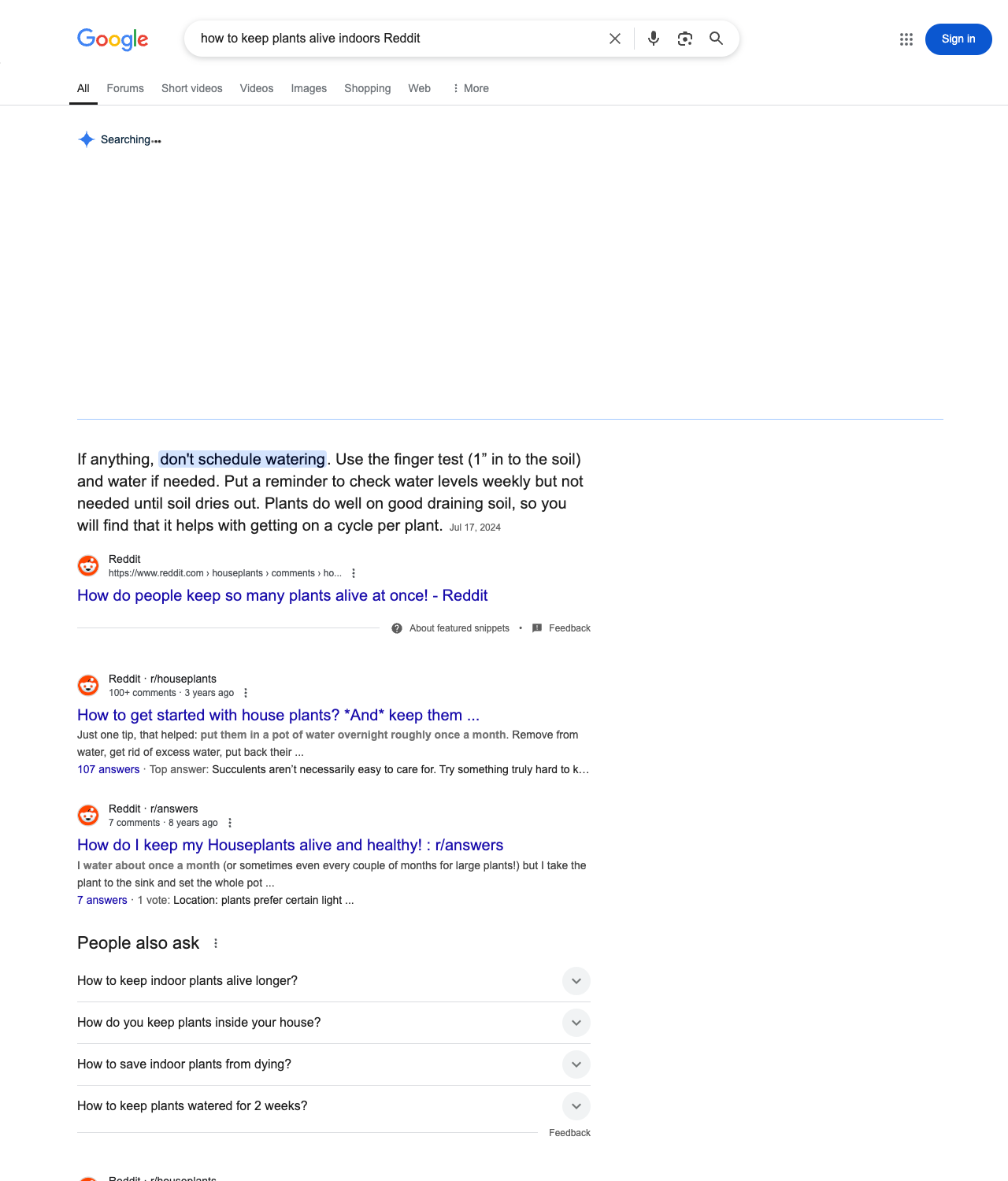 One of the best ways to do keyword research while optimizing SEO for garden centers is to go to Reddit and type in questions that people interested in garden center services is looking for.