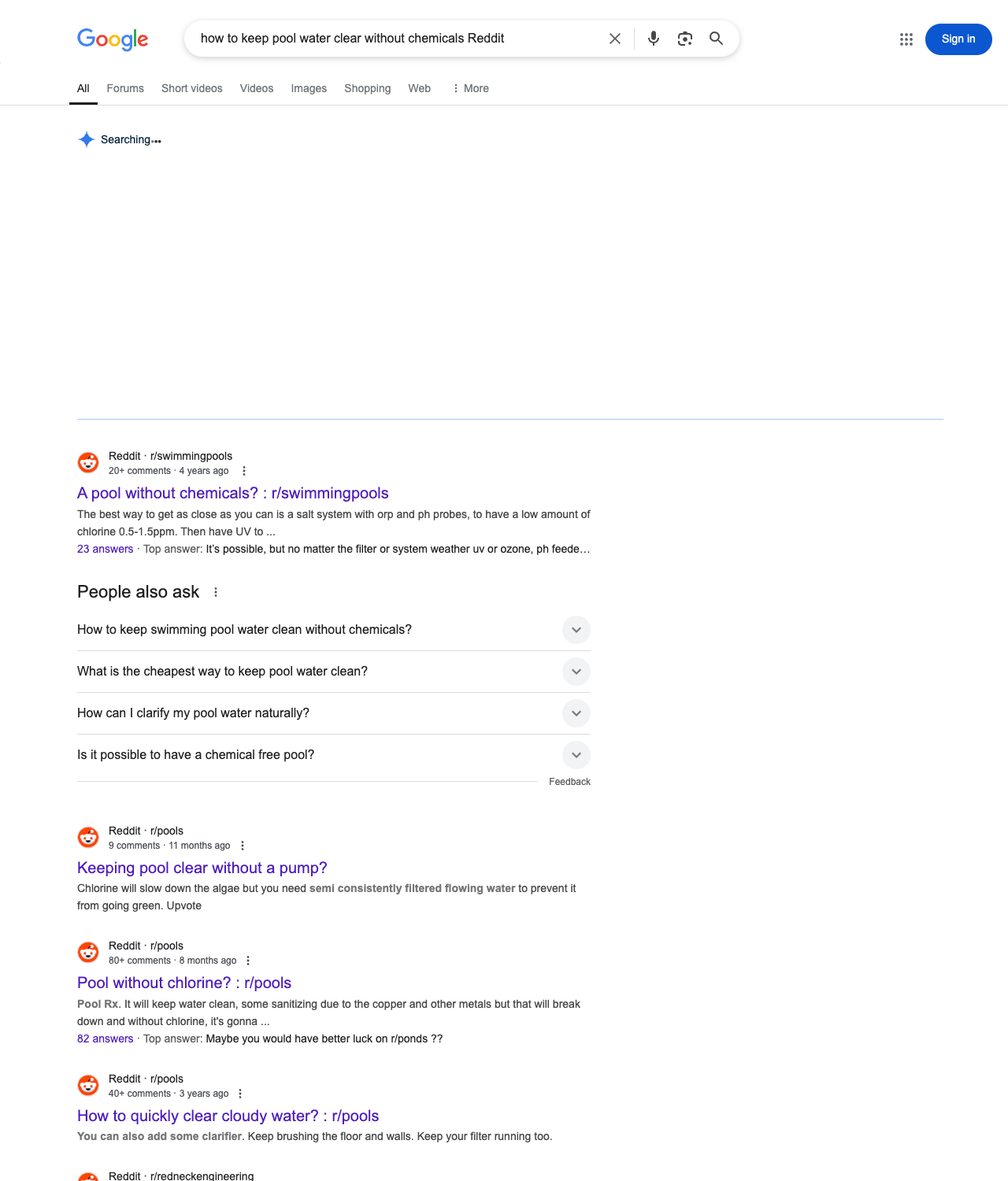 One of the best ways to do keyword research while optimizing SEO for pool service companies is to go to Reddit and type in questions that people interested in pool services is looking for.