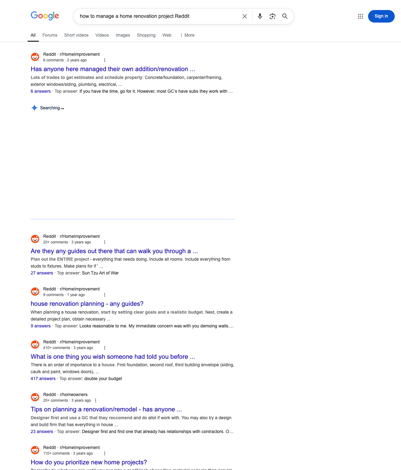 One of the best ways to do keyword research while optimizing SEO for general contractors is to go to Reddit and type in questions that people interested in general contracting services is looking for.