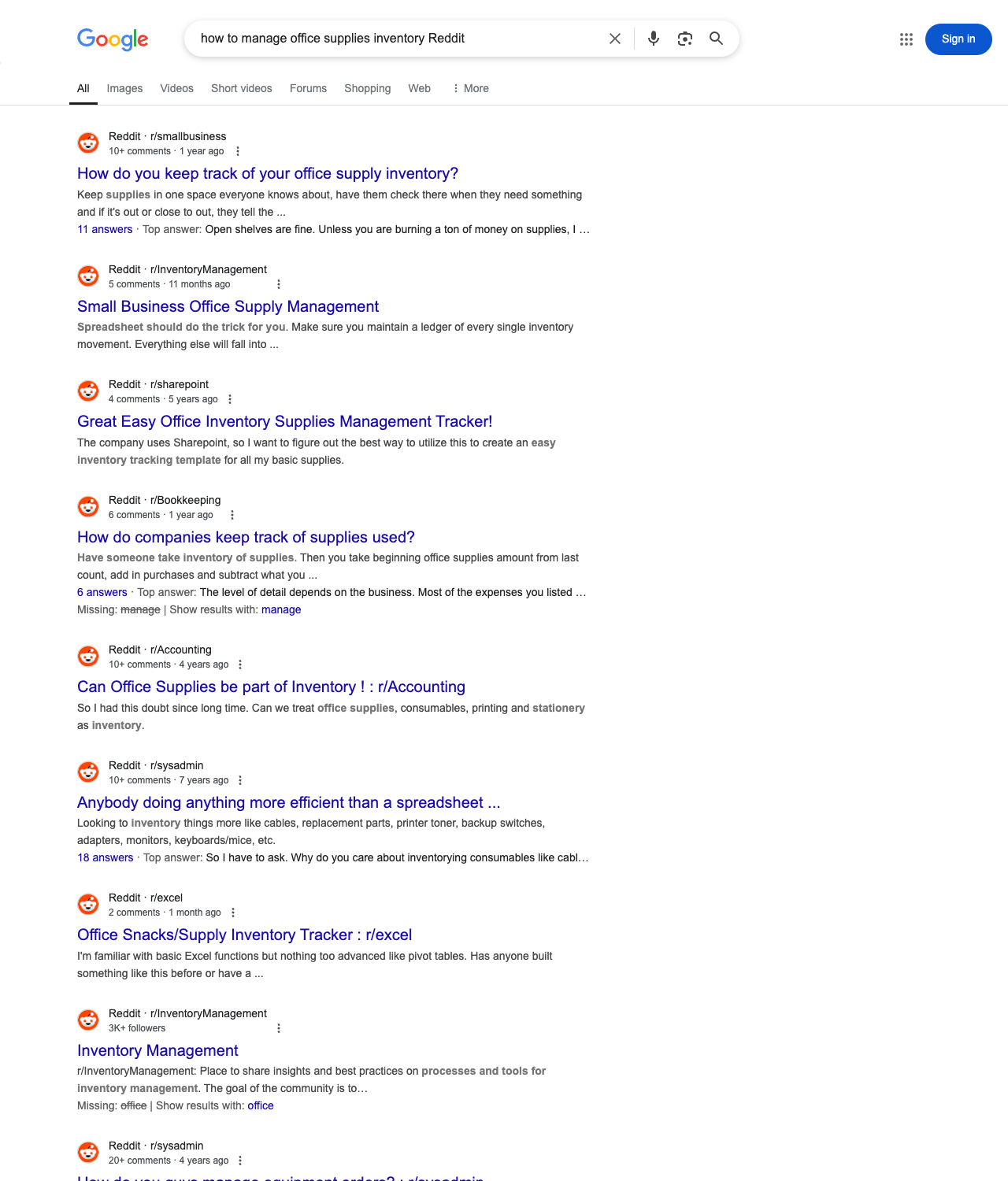One of the best ways to do keyword research while optimizing SEO for office supply stores is to go to Reddit and type in questions that people interested in office supply services is looking for.
