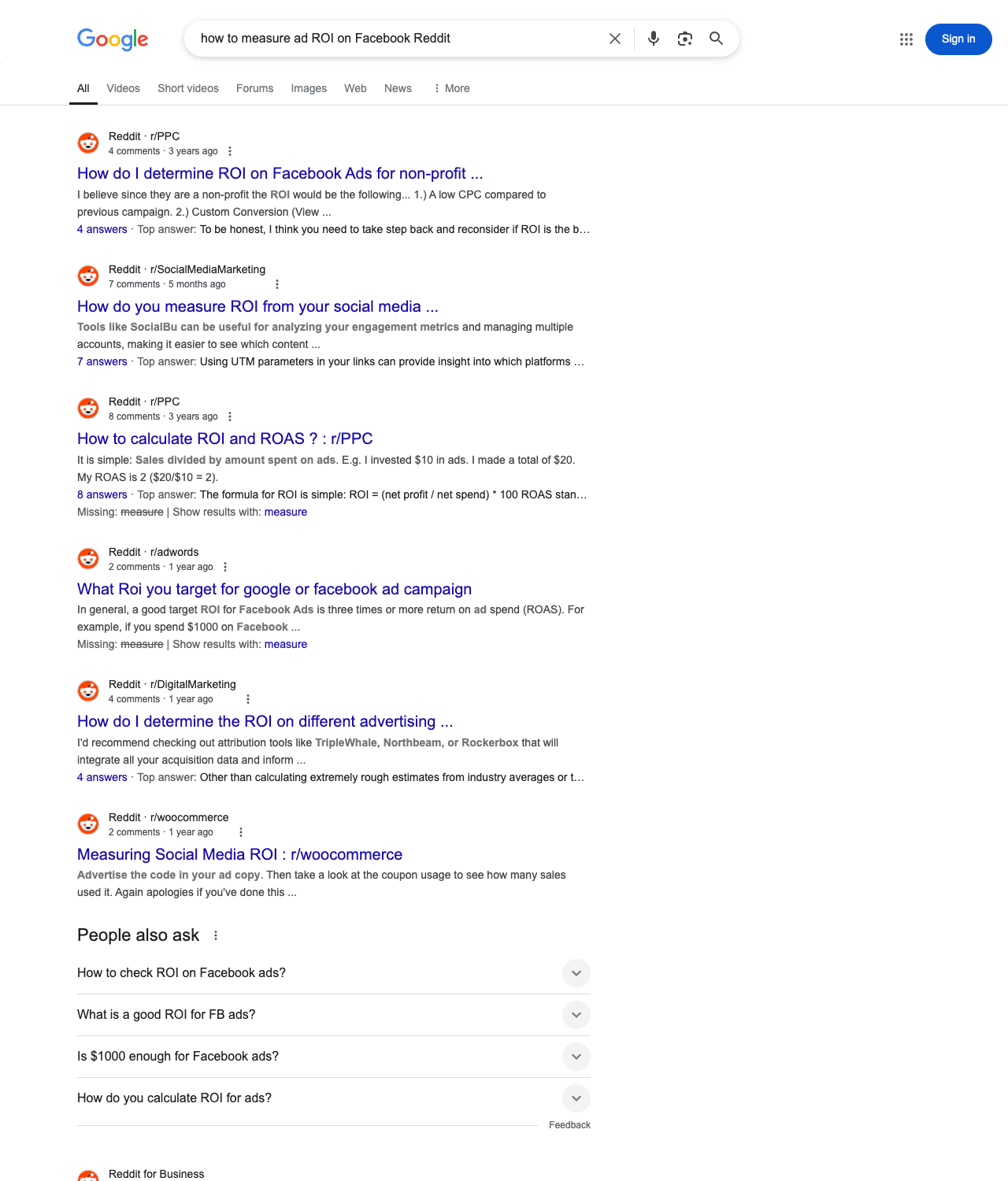 One of the best ways to do keyword research while optimizing SEO for ad agencies is to go to Reddit and type in questions that people interested in advertising services is looking for.
