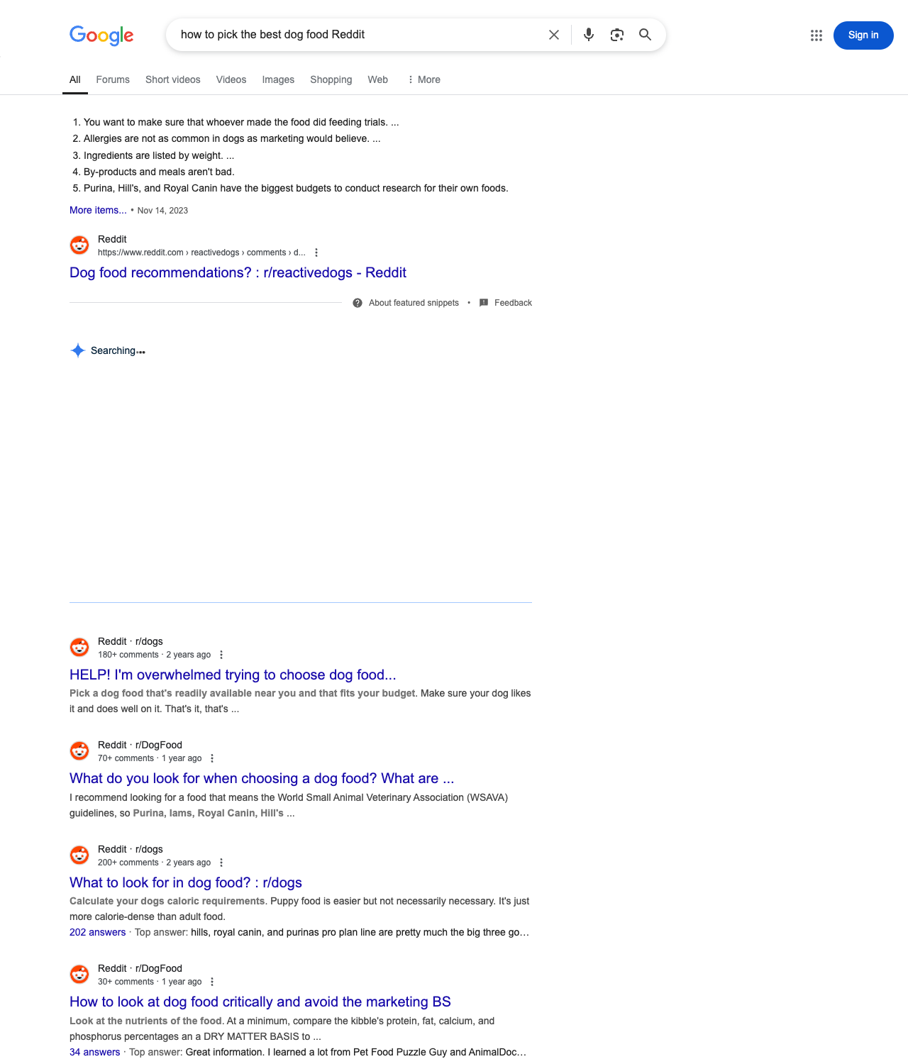 One of the best ways to do keyword research while optimizing SEO for pet supply stores is to go to Reddit and type in questions that people interested in pet supply services is looking for.
