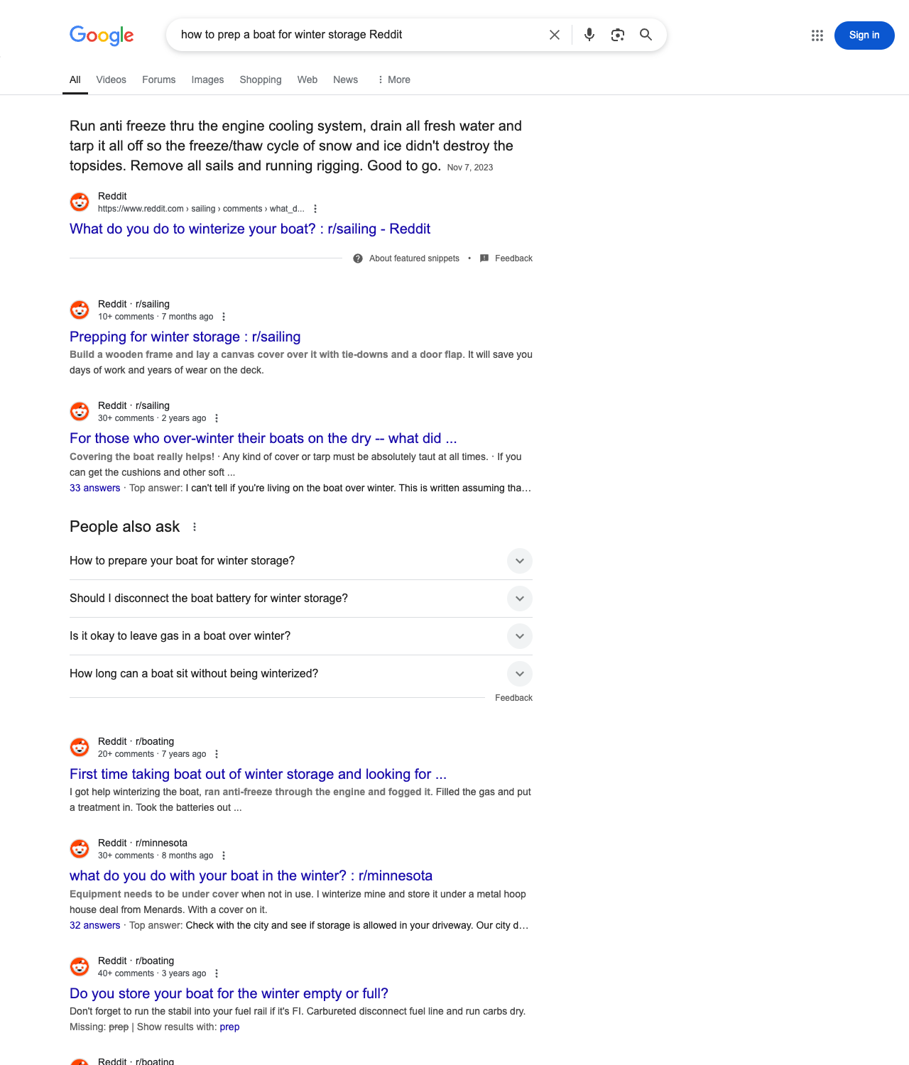 One of the best ways to do keyword research while optimizing SEO for boat repair shops is to go to Reddit and type in questions that people interested in boat repair services is looking for.
