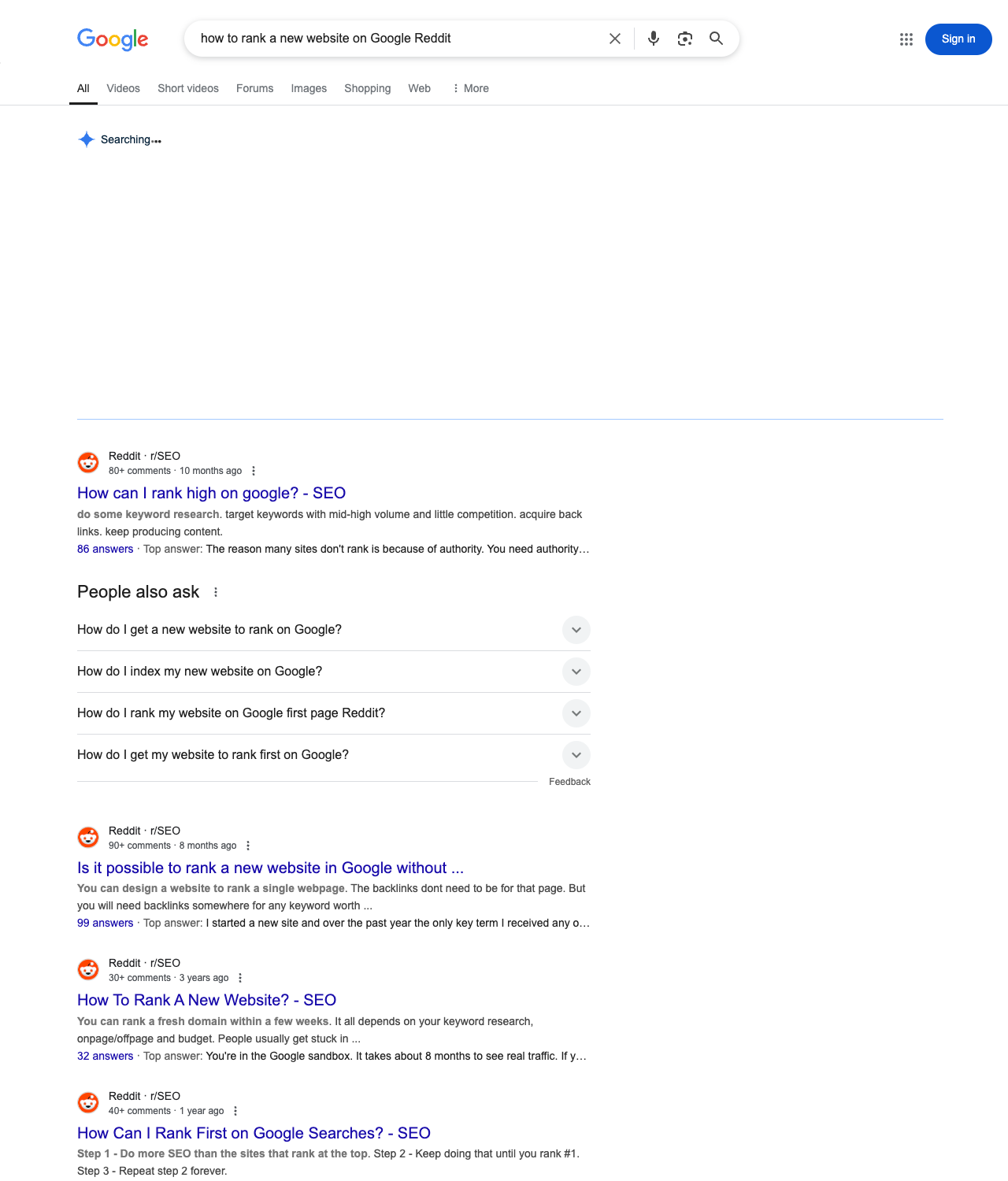 One of the best ways to do keyword research while optimizing SEO for SEO companies is to go to Reddit and type in questions that people interested in seo services is looking for.