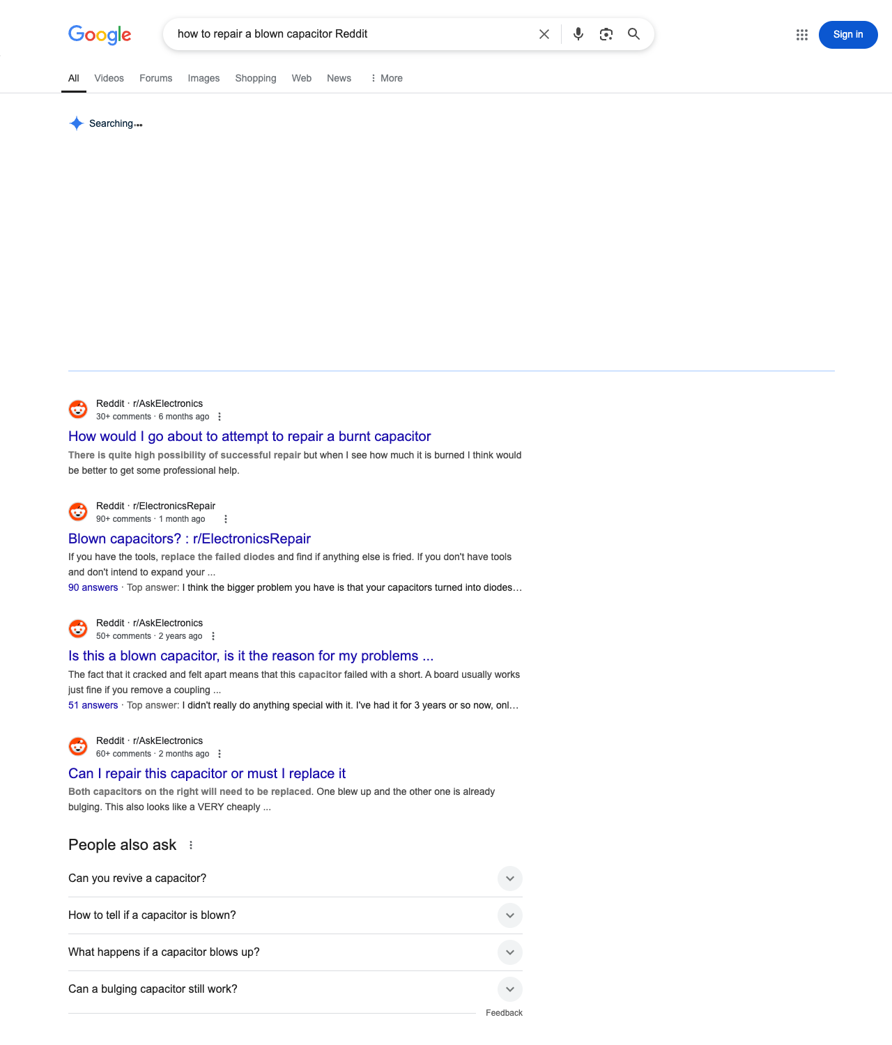One of the best ways to do keyword research while optimizing SEO for electronics repair is to go to Reddit and type in questions that people interested in electronics repair services is looking for.