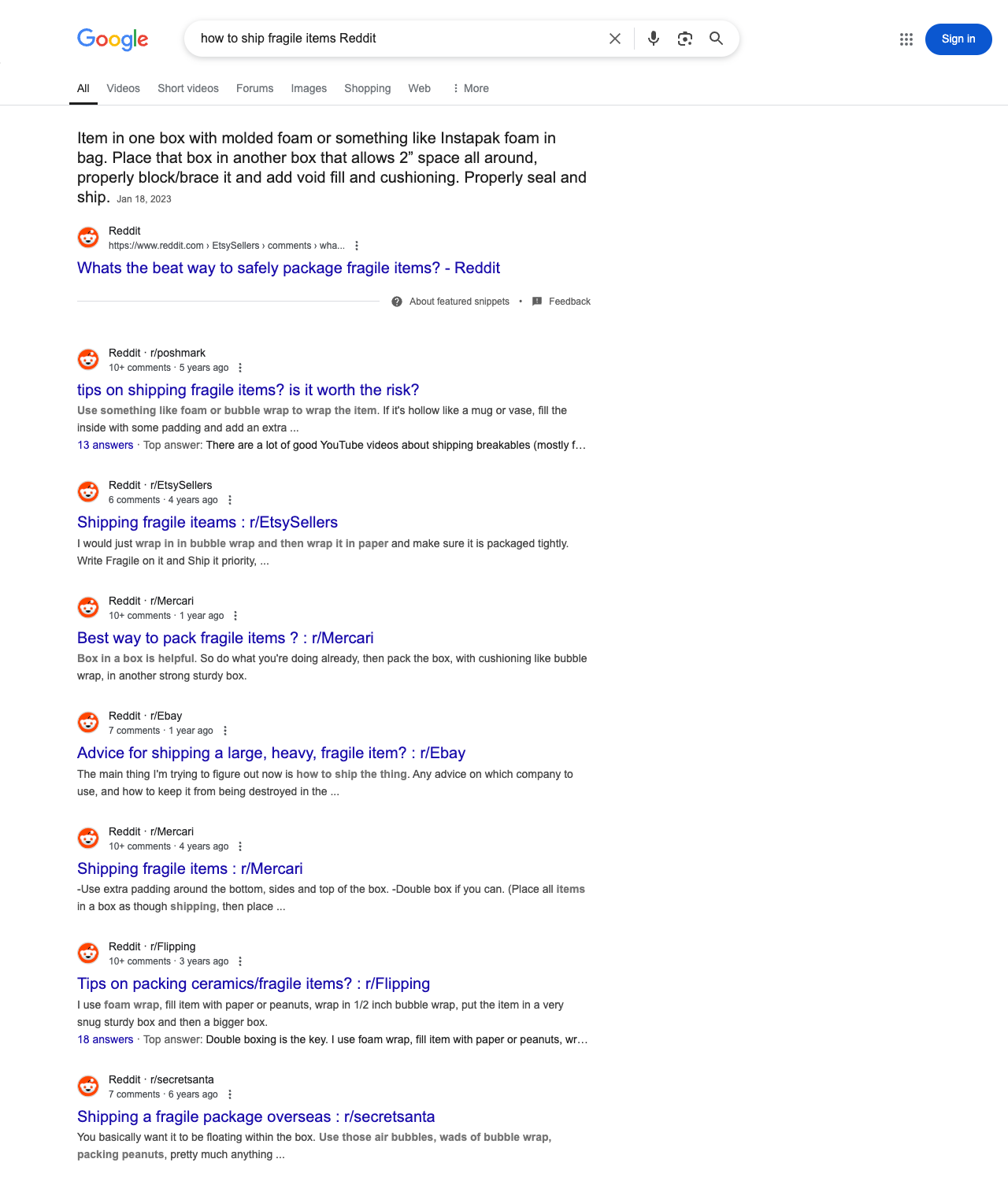 One of the best ways to do keyword research while optimizing SEO for courier services is to go to Reddit and type in questions that people interested in courier services is looking for.