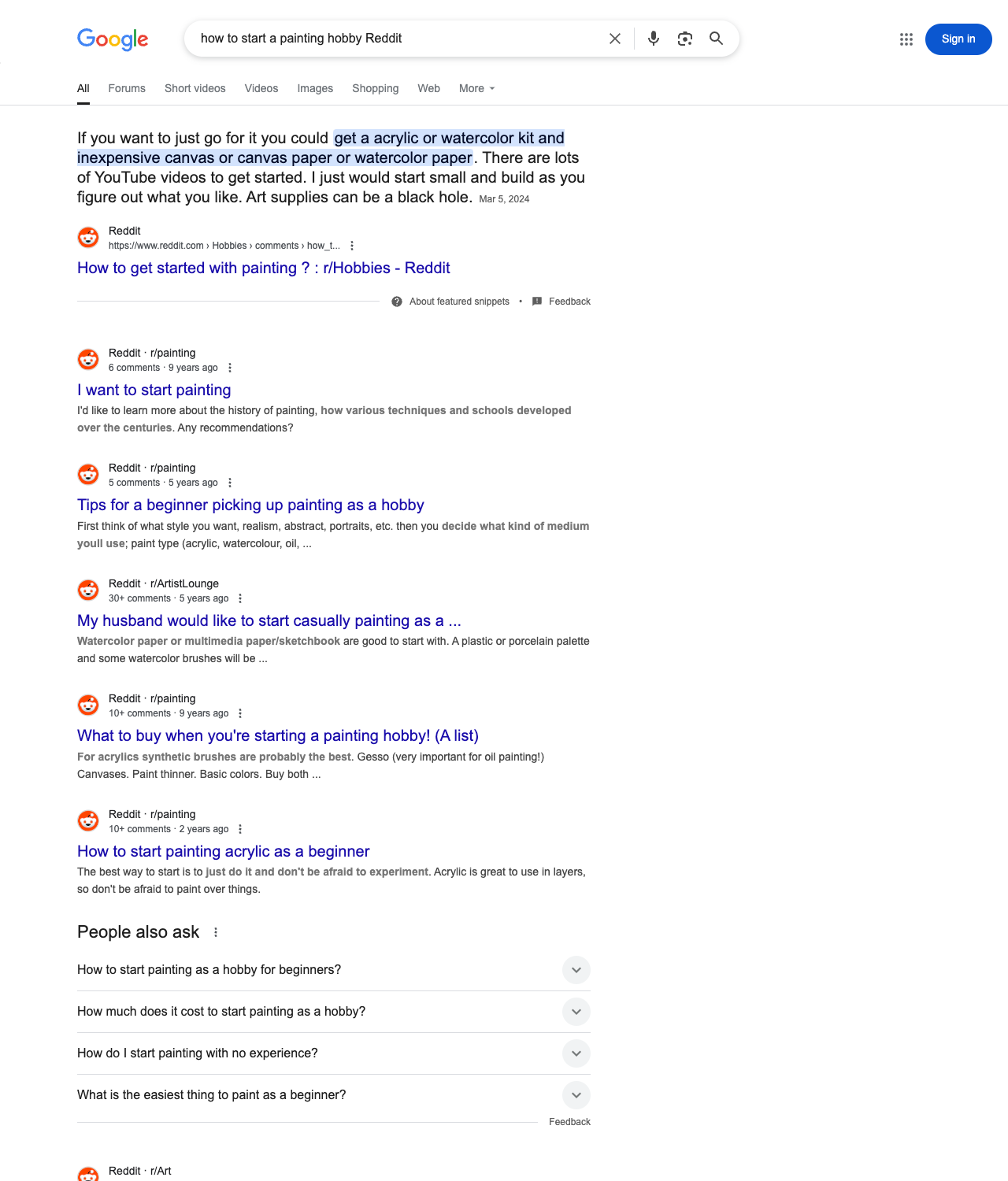 One of the best ways to do keyword research while optimizing SEO for hobby shops is to go to Reddit and type in questions that people interested in hobby shop services is looking for.
