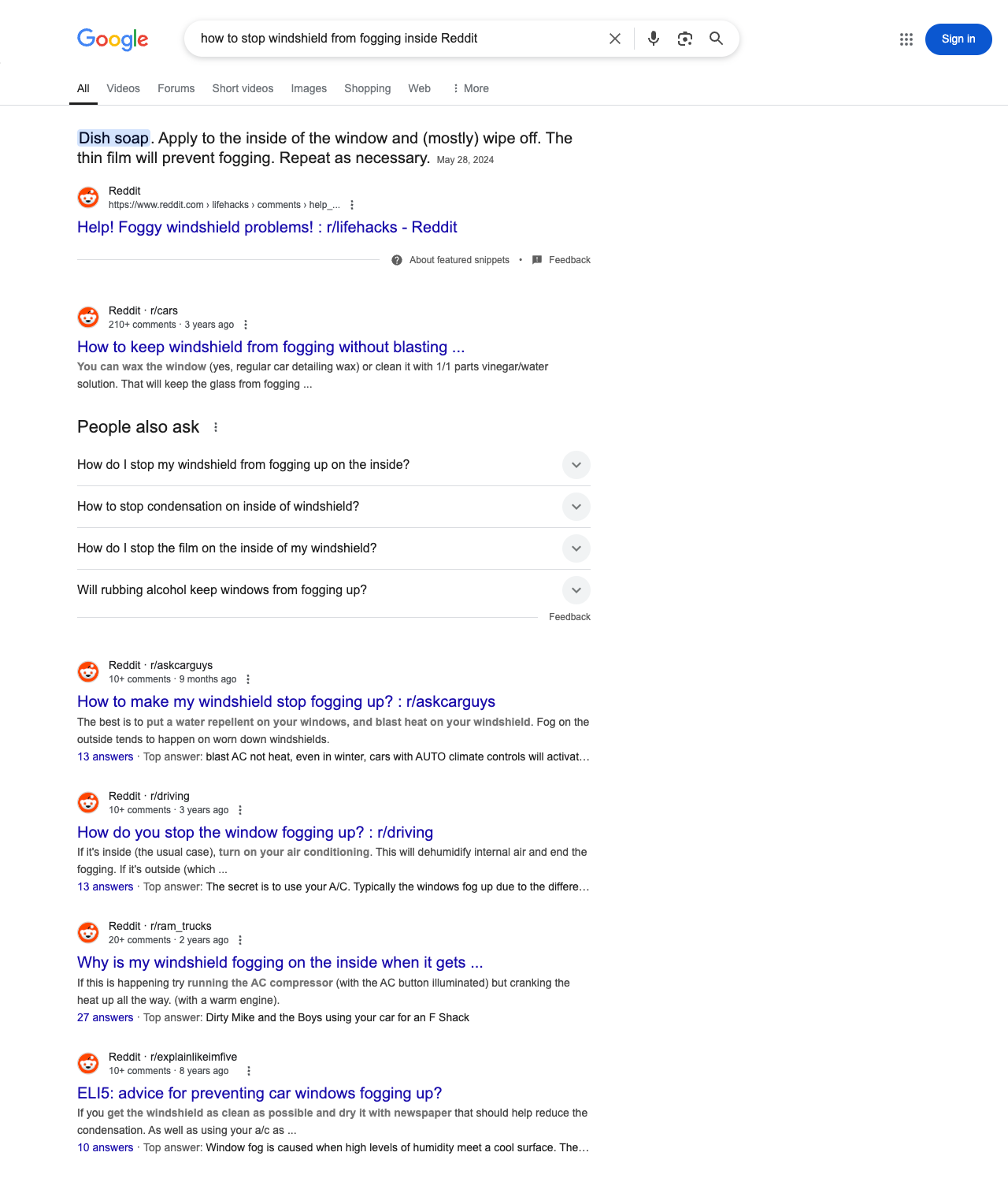 One of the best ways to do keyword research while optimizing SEO for auto glass repair is to go to Reddit and type in questions that people interested in auto glass repair services is looking for.