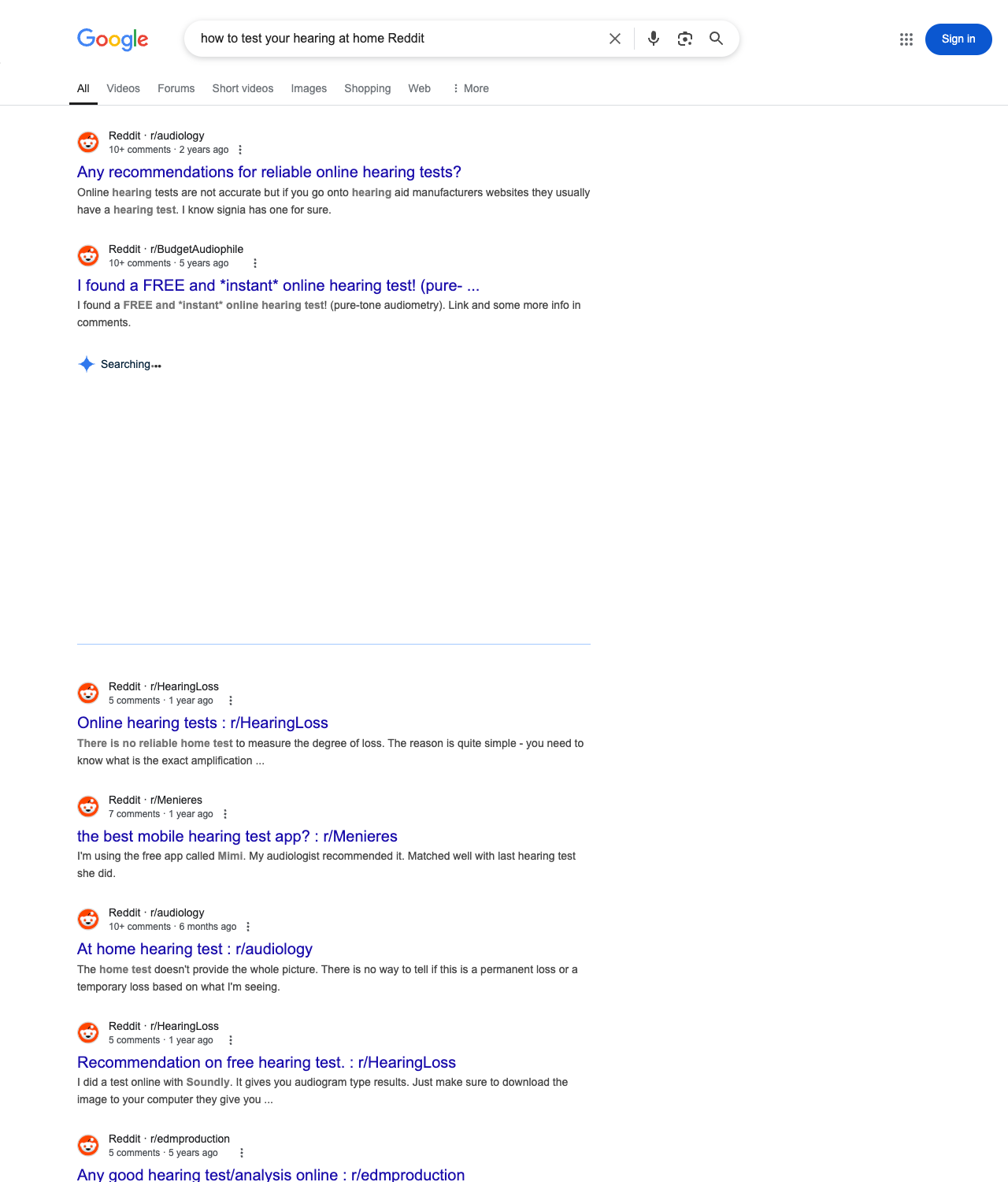 One of the best ways to do keyword research while optimizing SEO for hearing aid clinics is to go to Reddit and type in questions that people interested in hearing aid services is looking for.