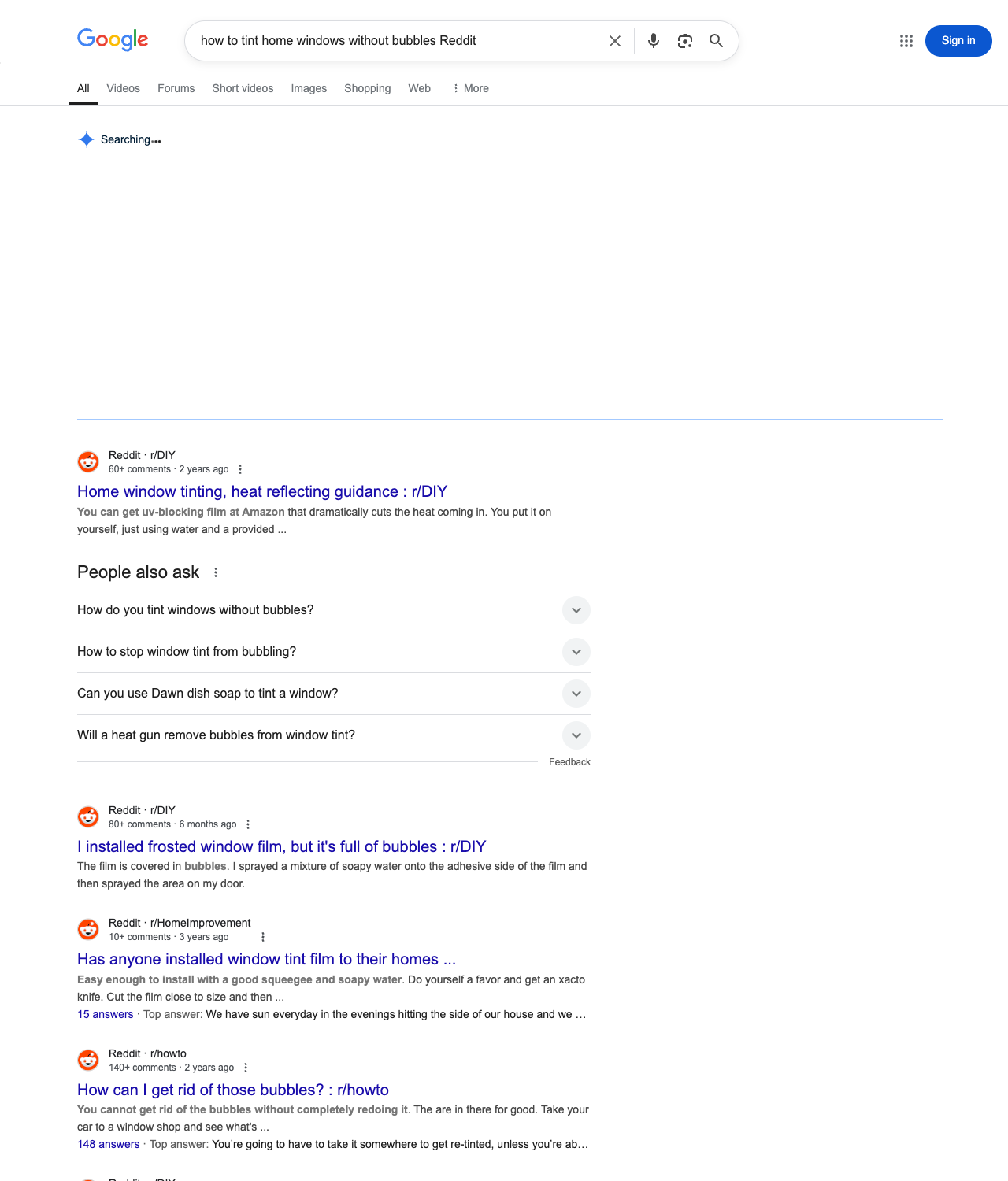 One of the best ways to do keyword research while optimizing SEO for window tinting services is to go to Reddit and type in questions that people interested in window tinting services is looking for.
