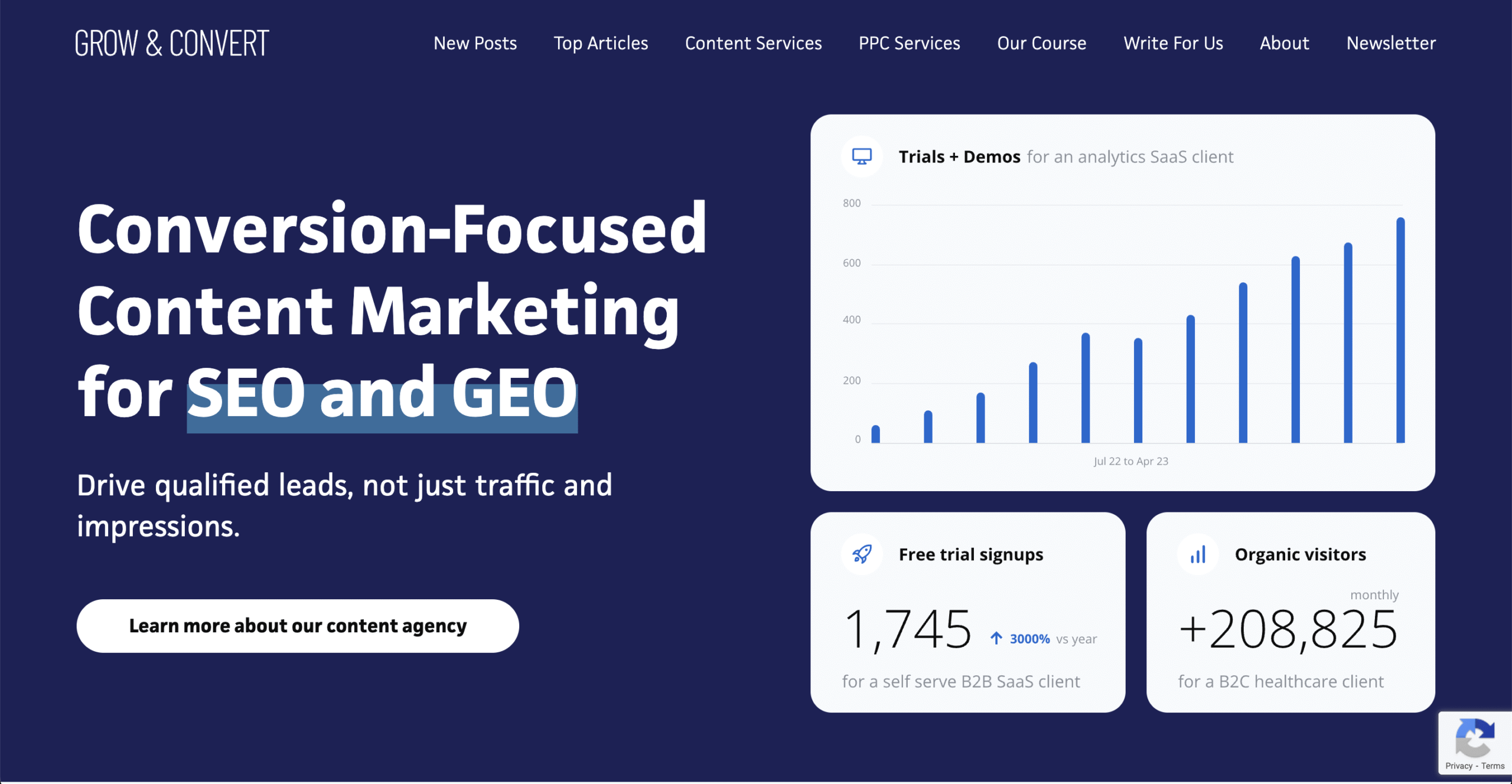 Grow and Convert (Best for conversion-focused SEO content for SaaS startups)