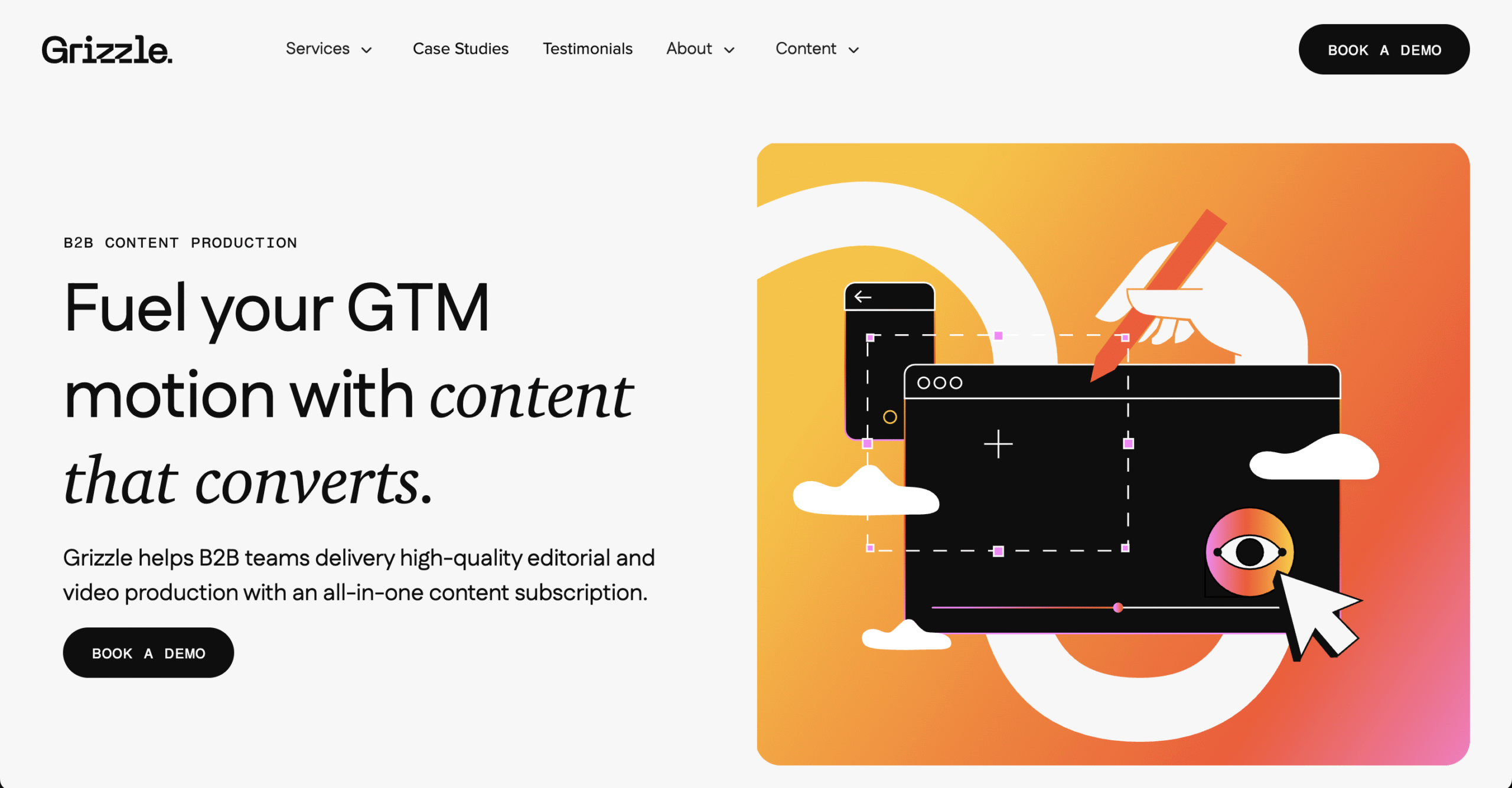 Grizzle is a pretty impressive B2B SaaS content agency that leans more on the creative side.