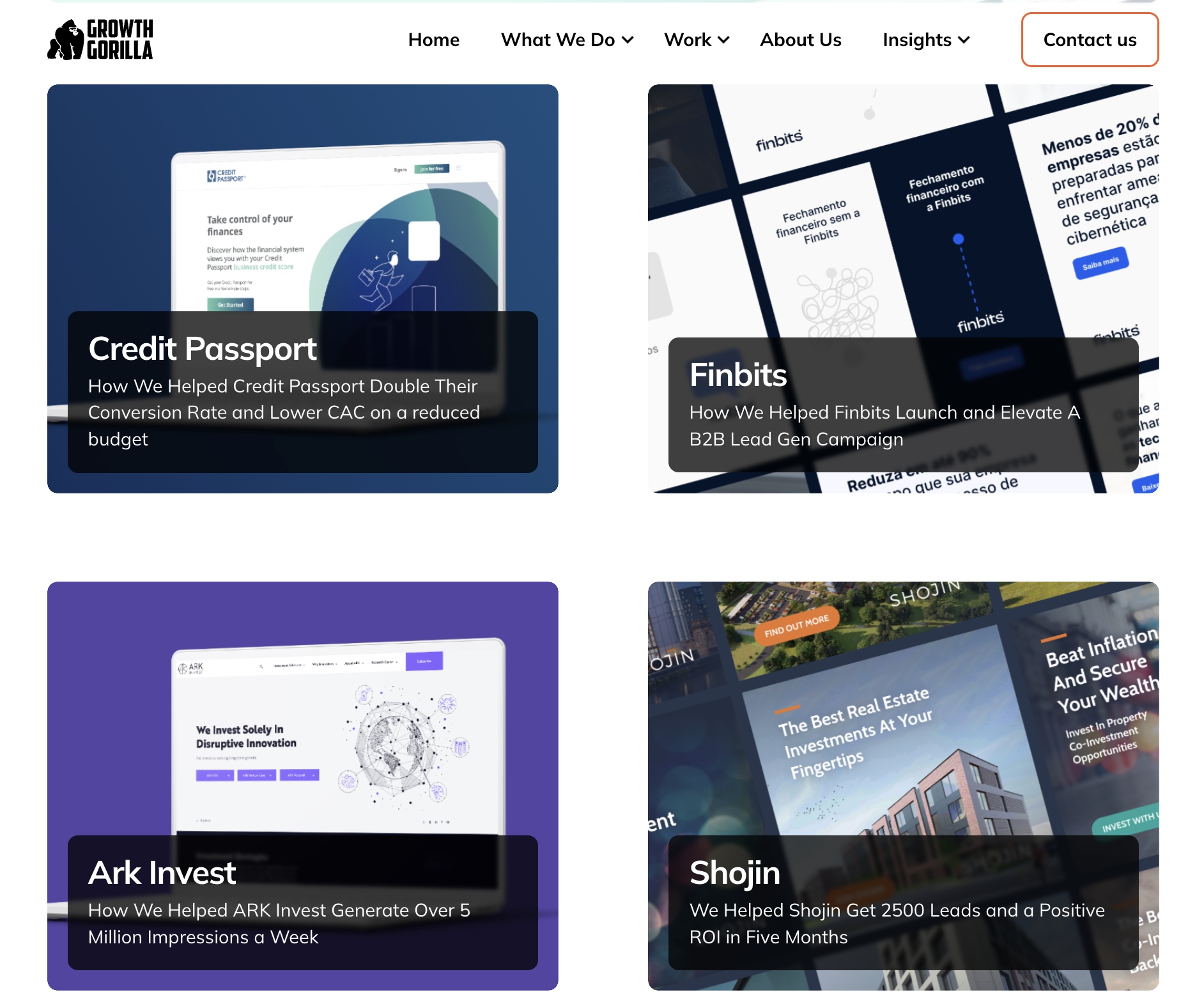 Case studies of Growth Gorilla, a performance marketing & influencer marketing agency specializing in financial services and fintech.