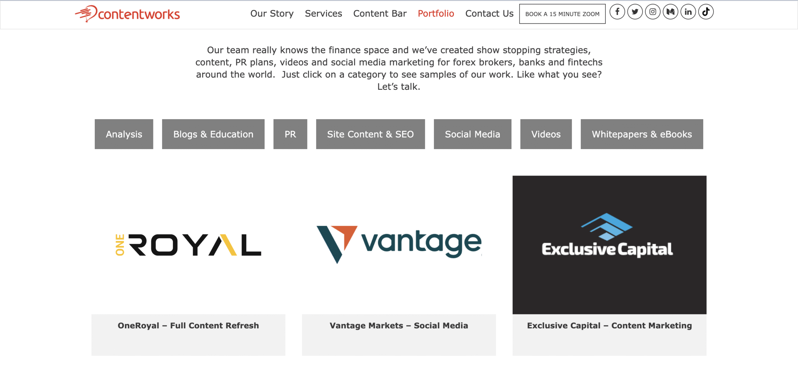 Contentworks is a good content marketing agency for fintech brands
