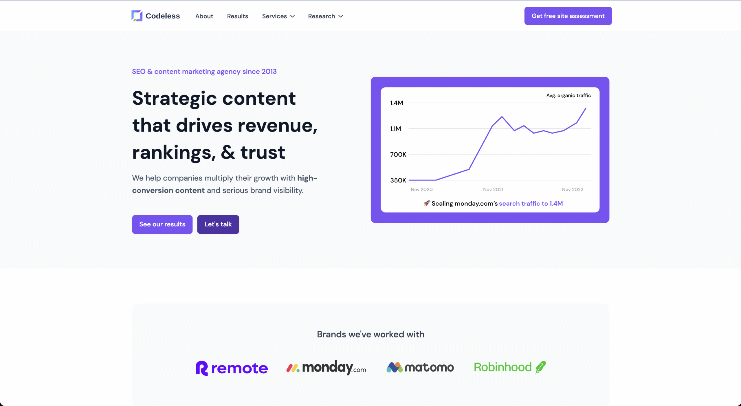 Codeless (High-quality blog writing and SEO editorial systems for SaaS and B2B brands)
