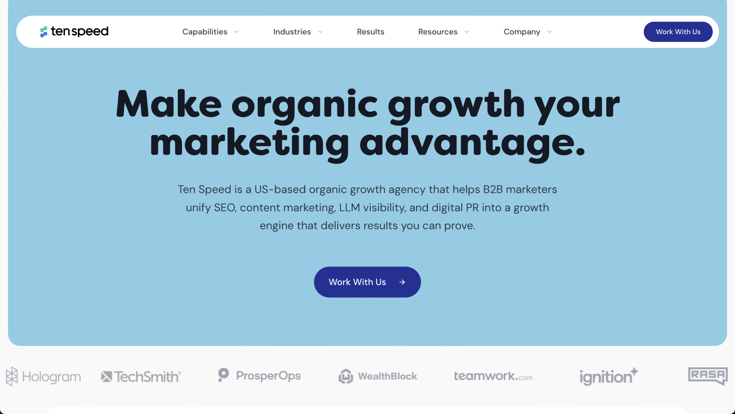 TenSpeed (A US-based organic growth agency that helps B2B companies do better SEO)
