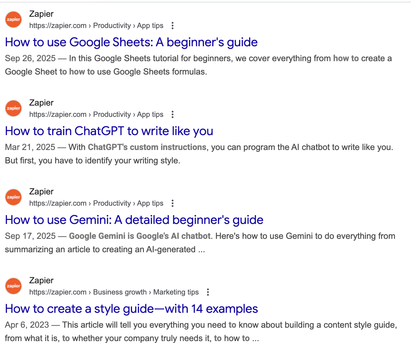 Zapier is a B2B SaaS company with good product-led content