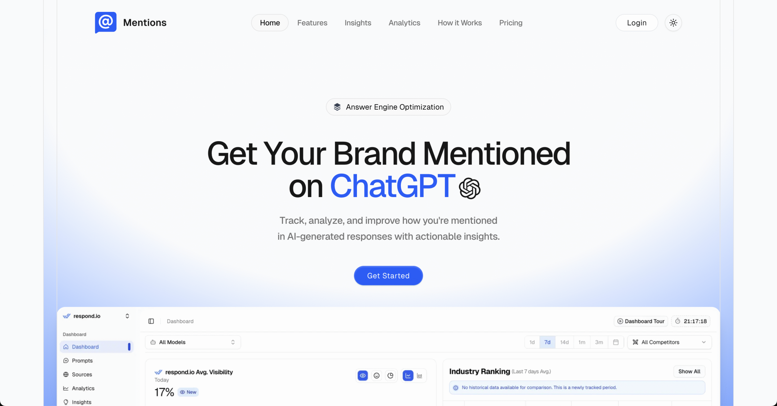 Mentions is a good AEO rank tracking tool
