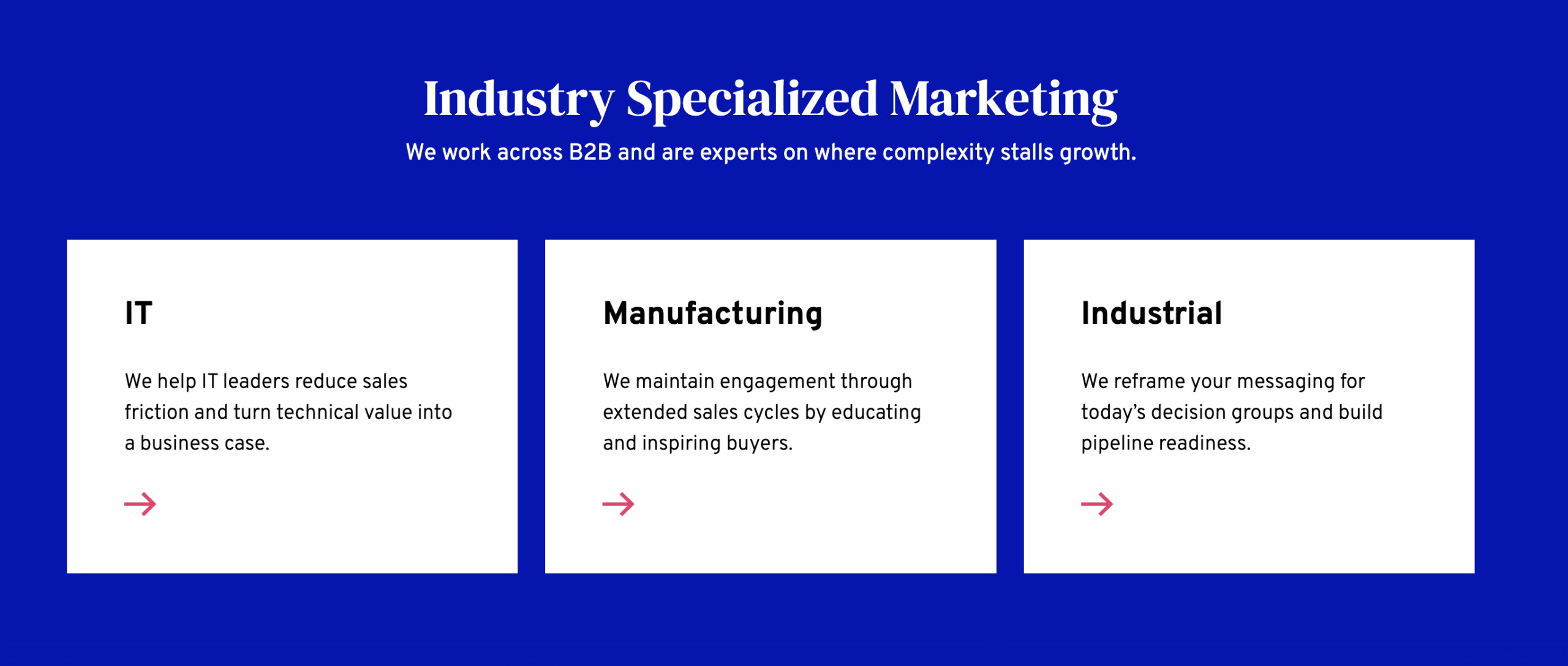 Ironpaper is highly specialized for complex B2B industries where the sheer technicality of the field prevents marketers from crafting good messaging that connects with the audience.