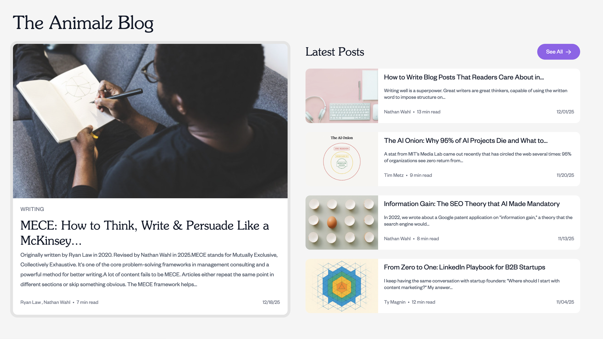 The Animalz Blog is a good place for thought leadership content