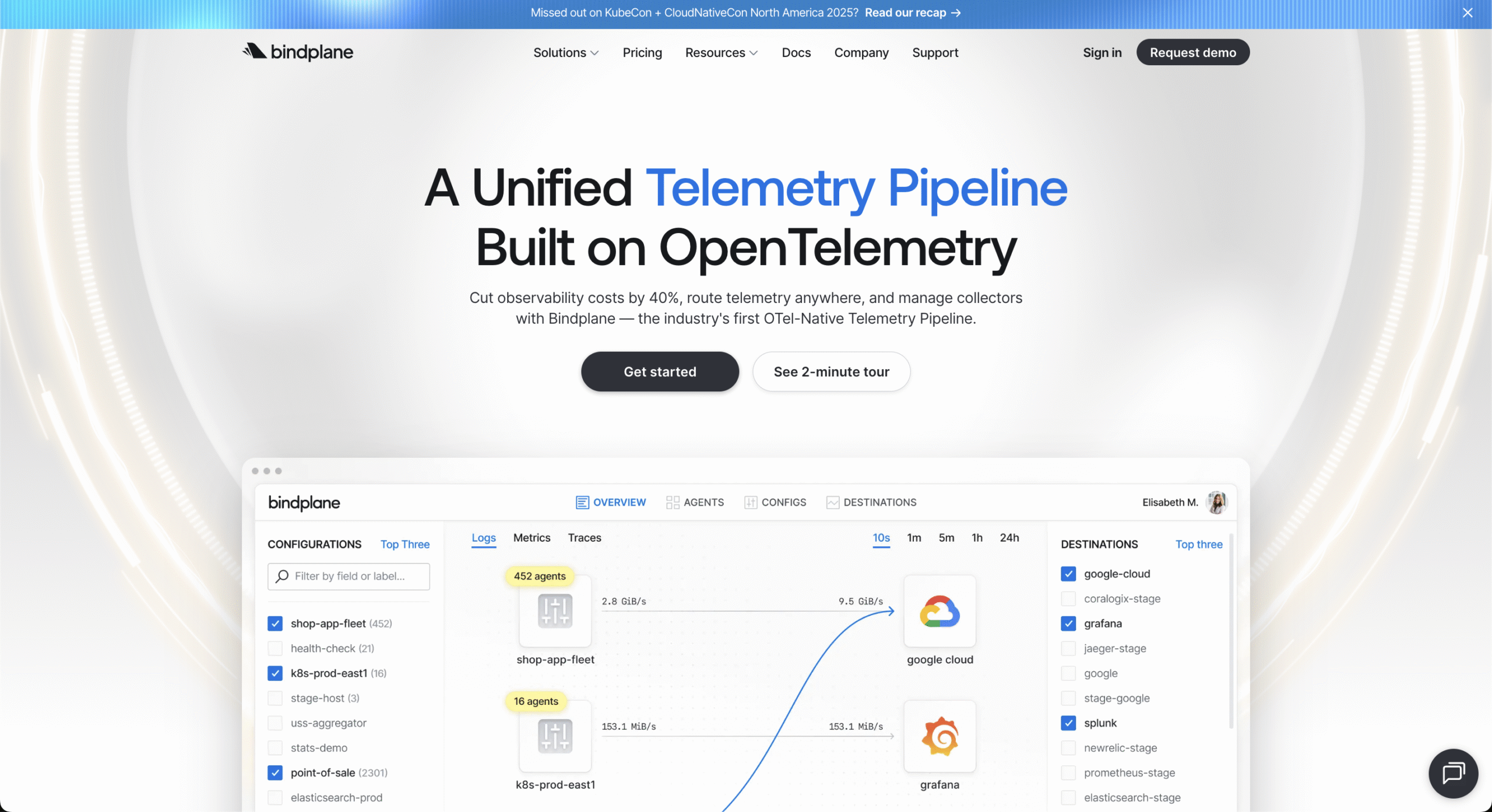 Bindplane best B2B website examples