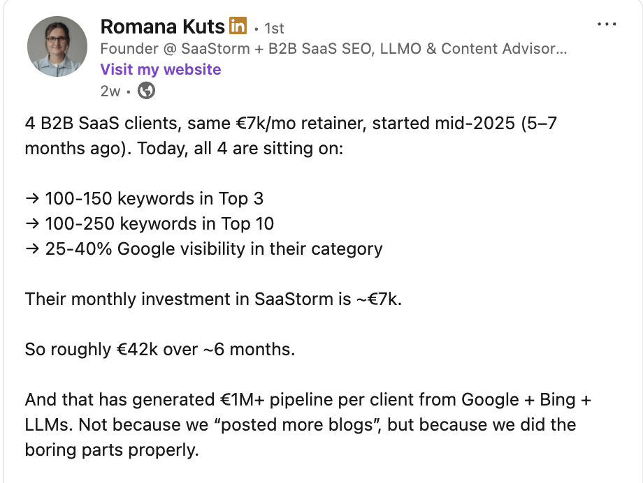 Romana Kuts on SaaS SEO