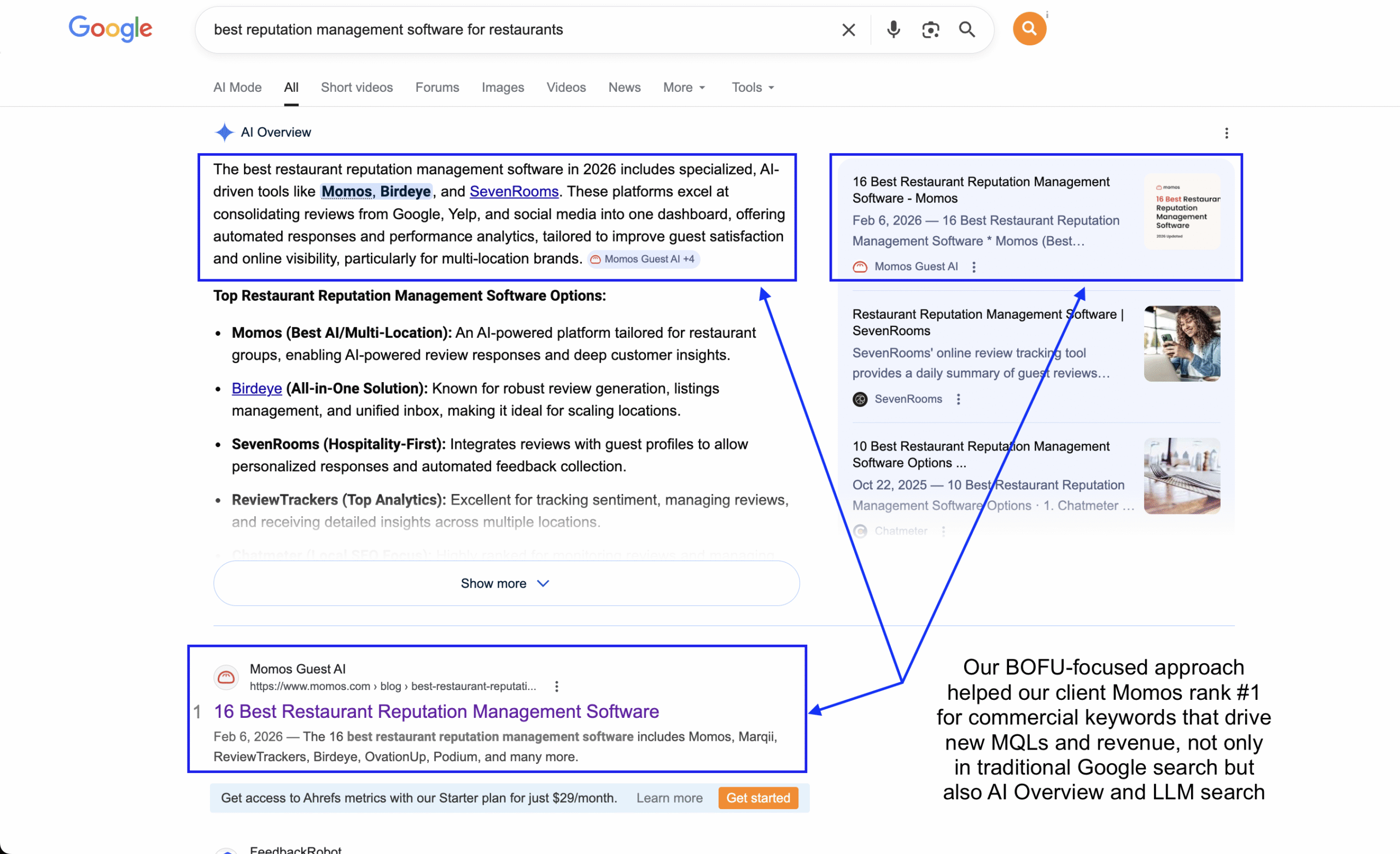 Examples of the effectiveness of the BOFU approach