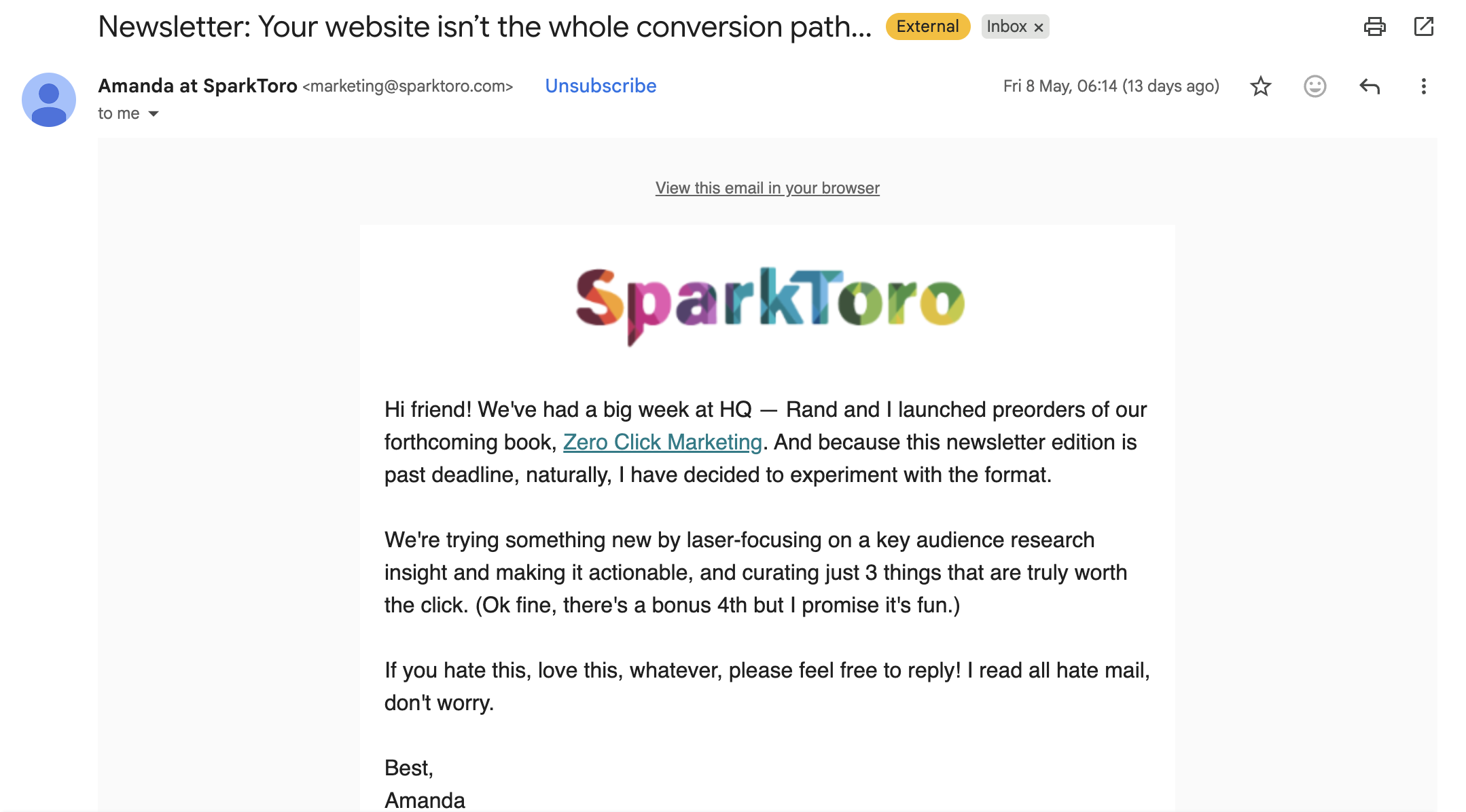 Newsletter example