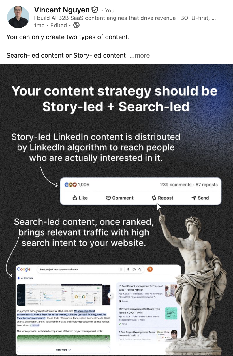 LinkedIn thought leadership post